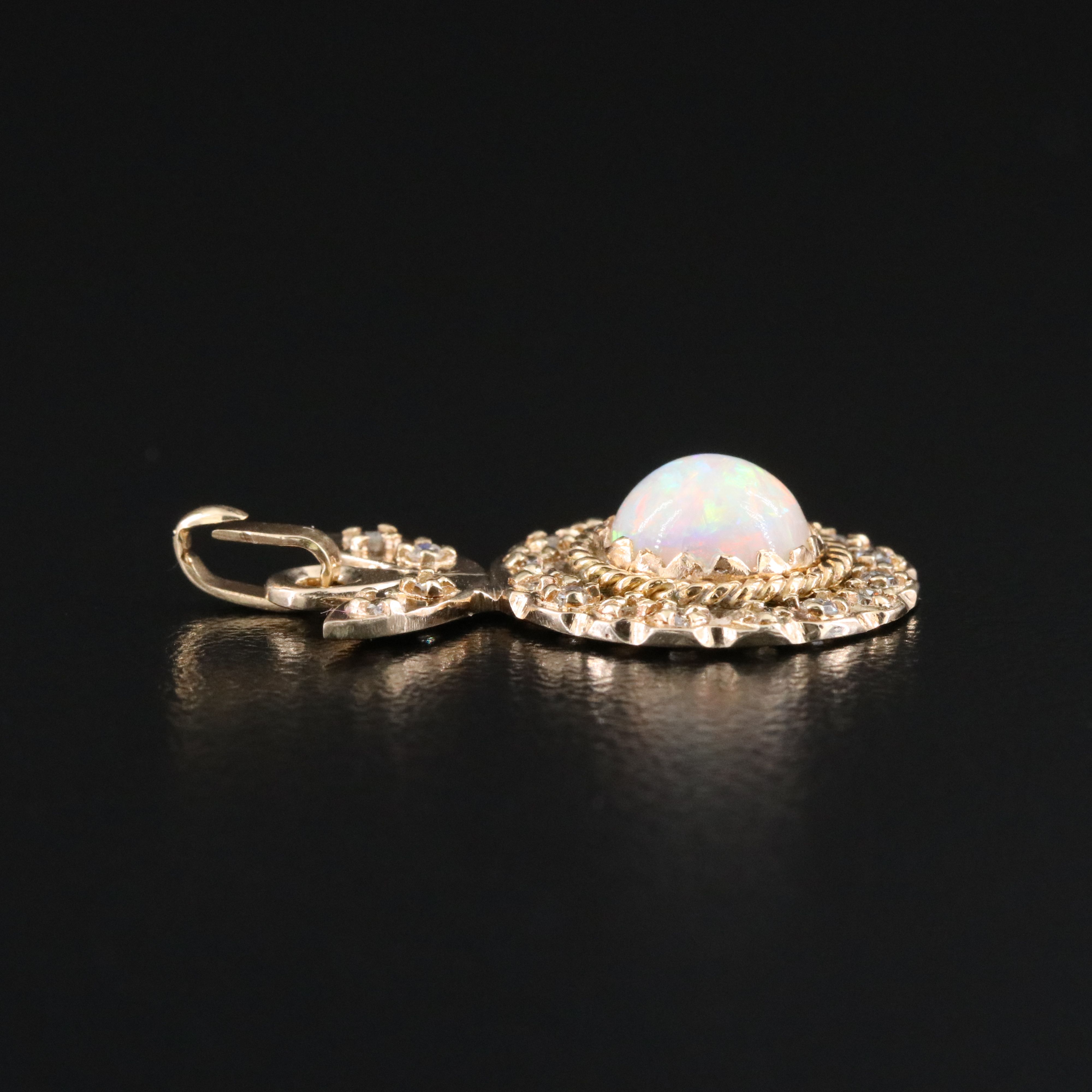 14K Opal and Diamond Pendant
