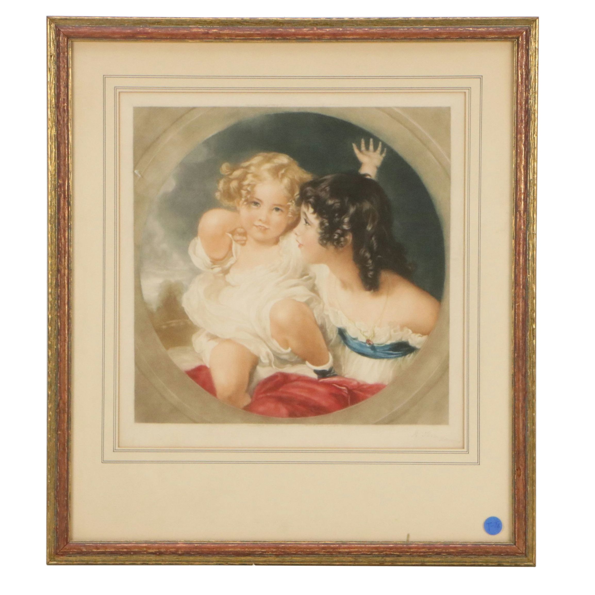 After Sir Thomas Lawrence Mezzotint "The Calmady Children"