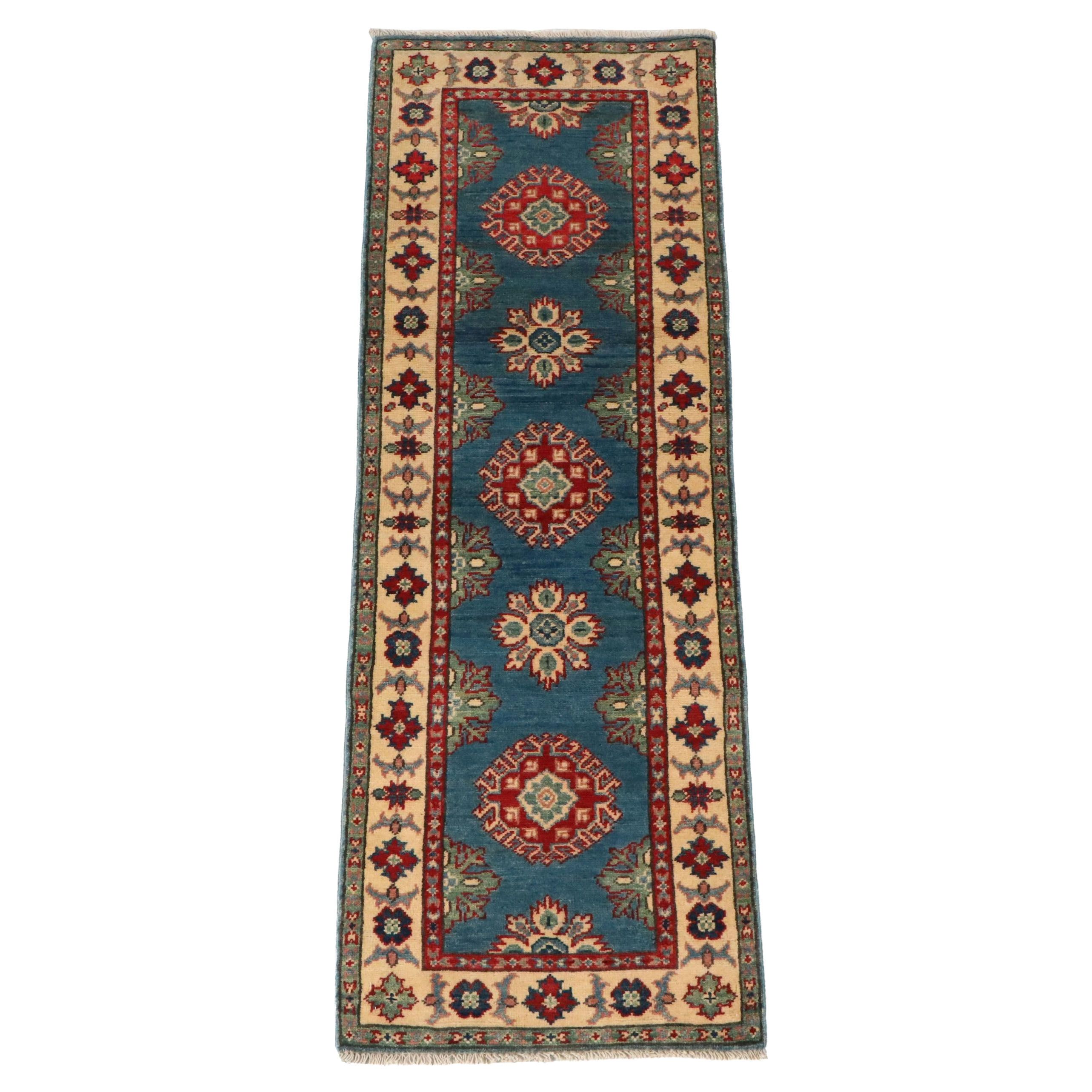 2' x 6'1 Hand-Knotted Afghan Kazak Carpet Runner