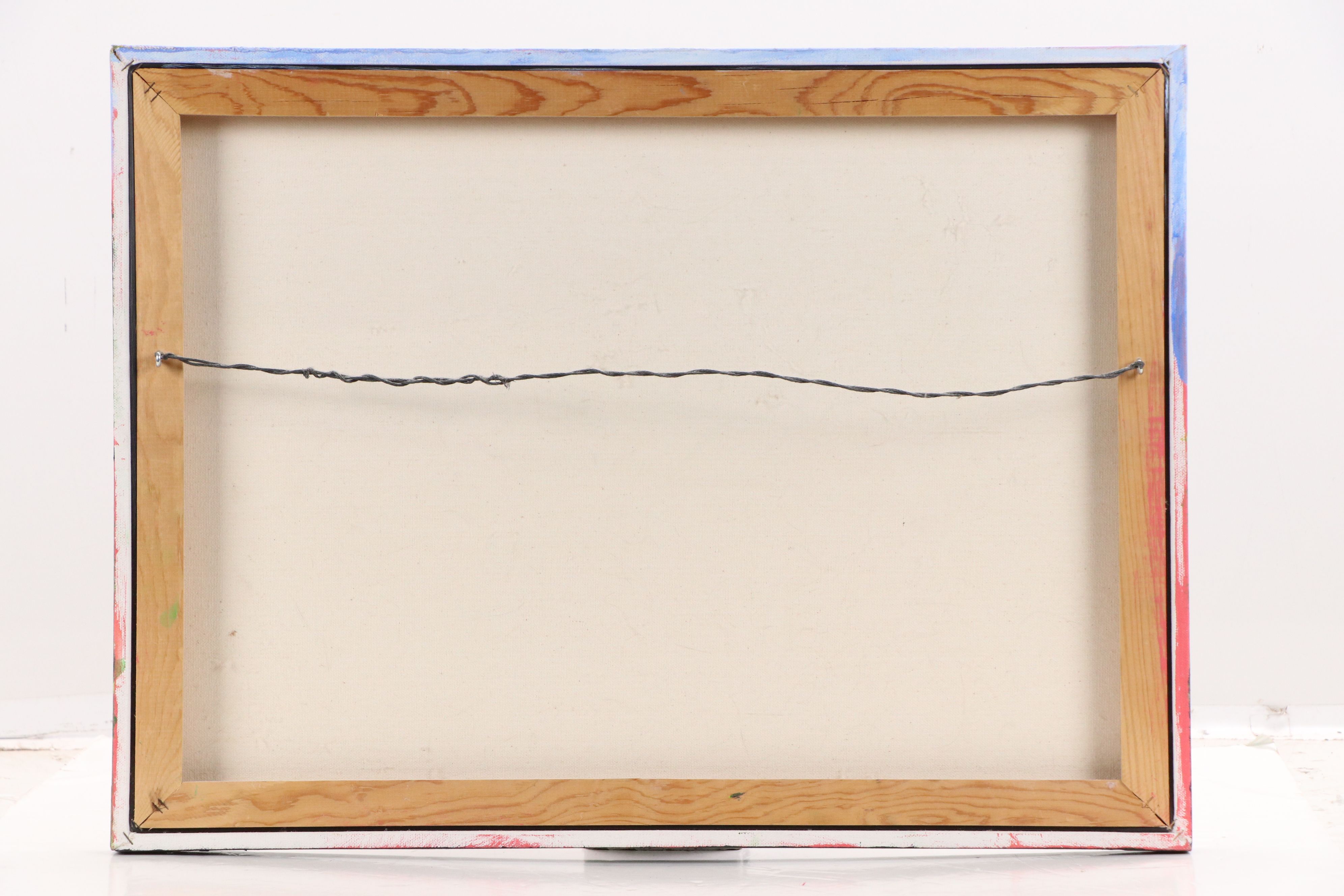 Impressionistic Oil Painting of Green Field, Late 20th Century