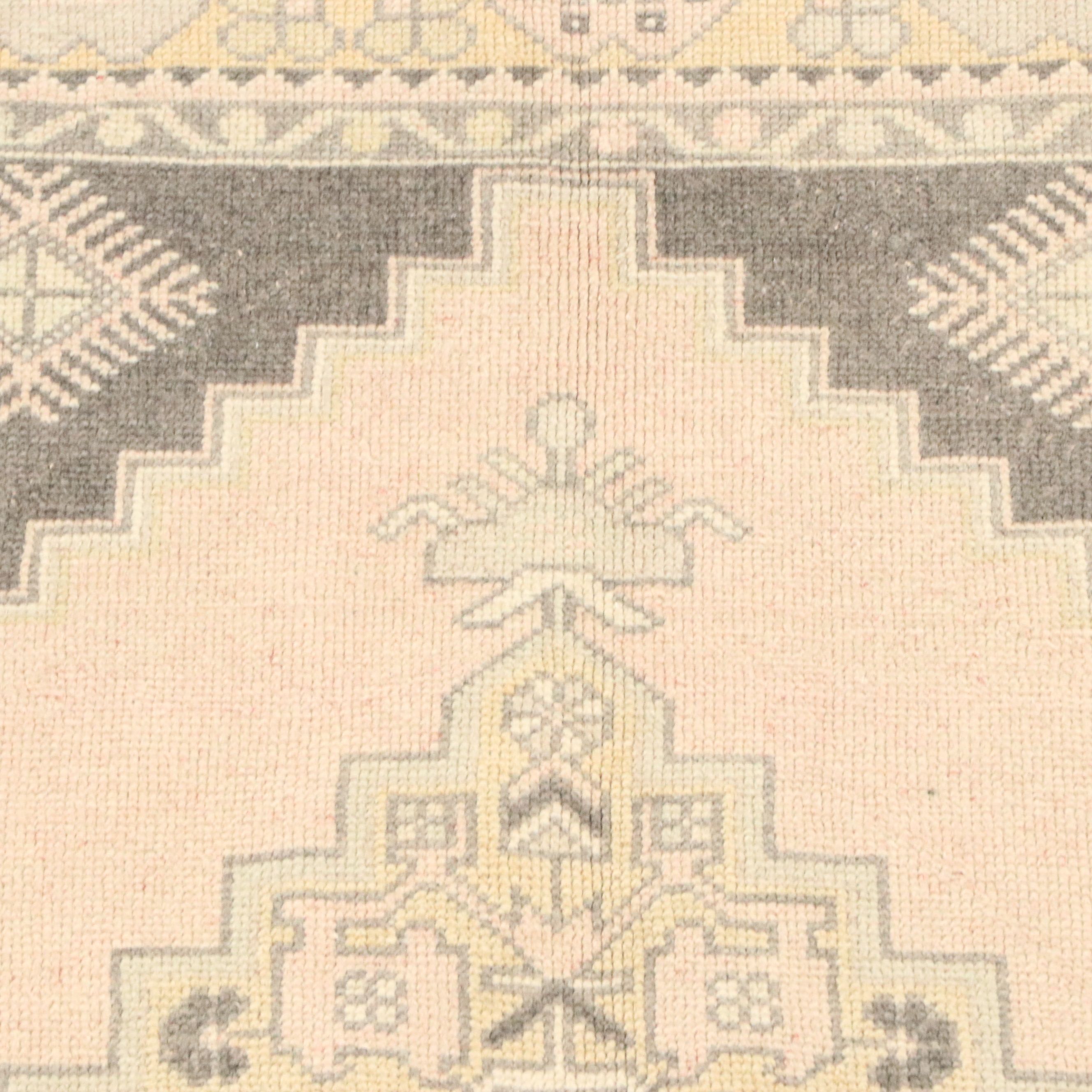 3'11 x 6'9 Hand-Knotted Turkish Anatolian Area Rug