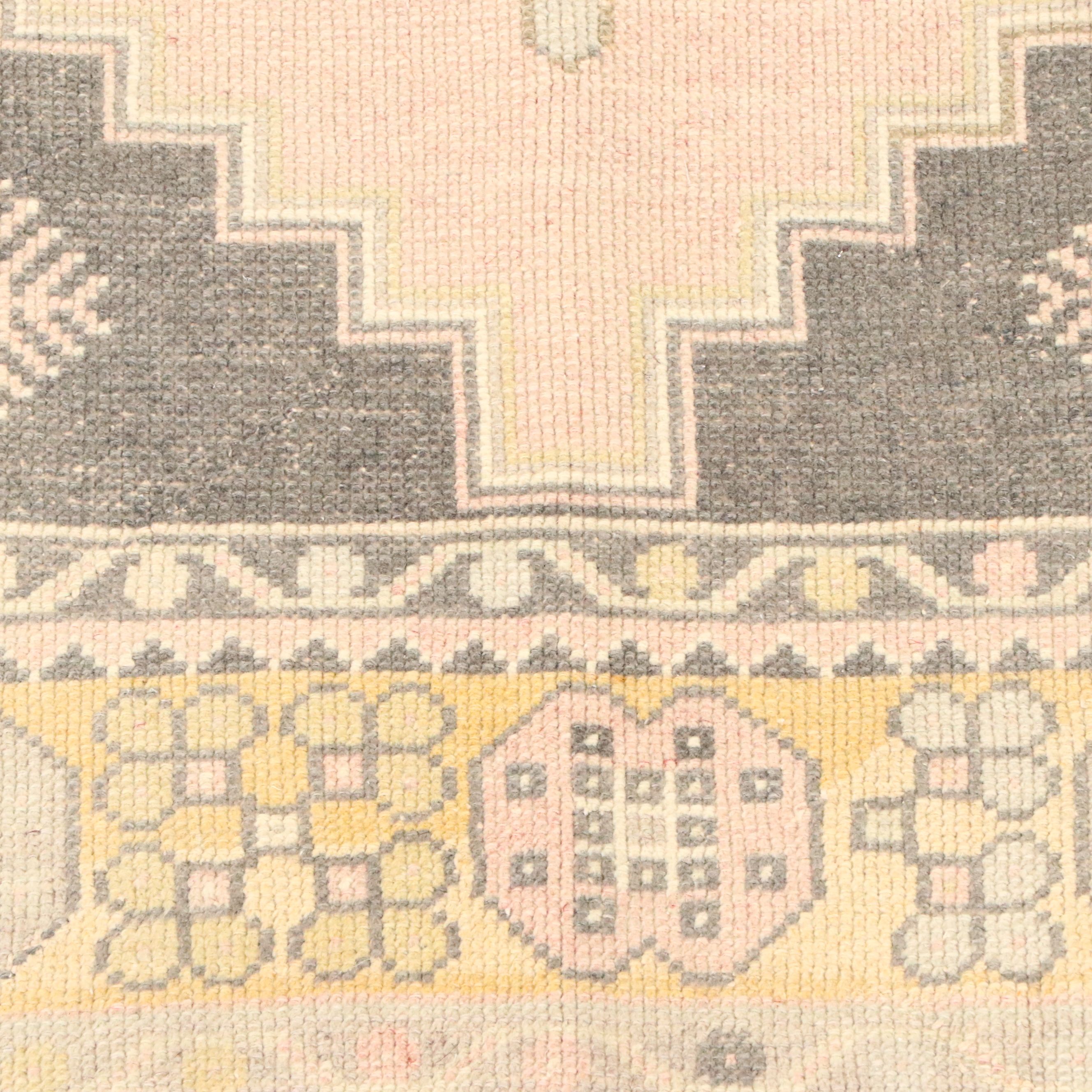 3'11 x 6'9 Hand-Knotted Turkish Anatolian Area Rug