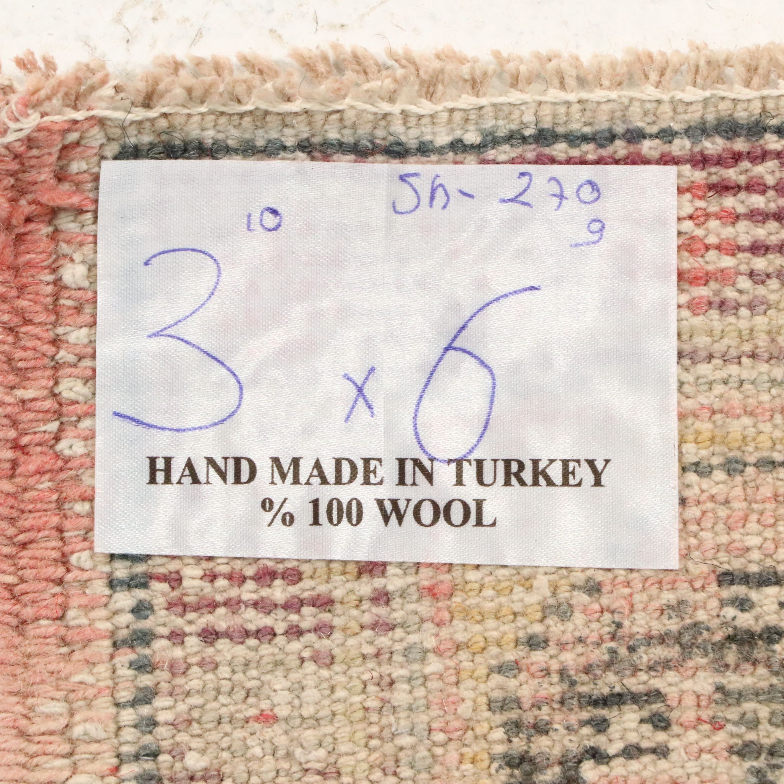 3'11 x 6'9 Hand-Knotted Turkish Anatolian Area Rug