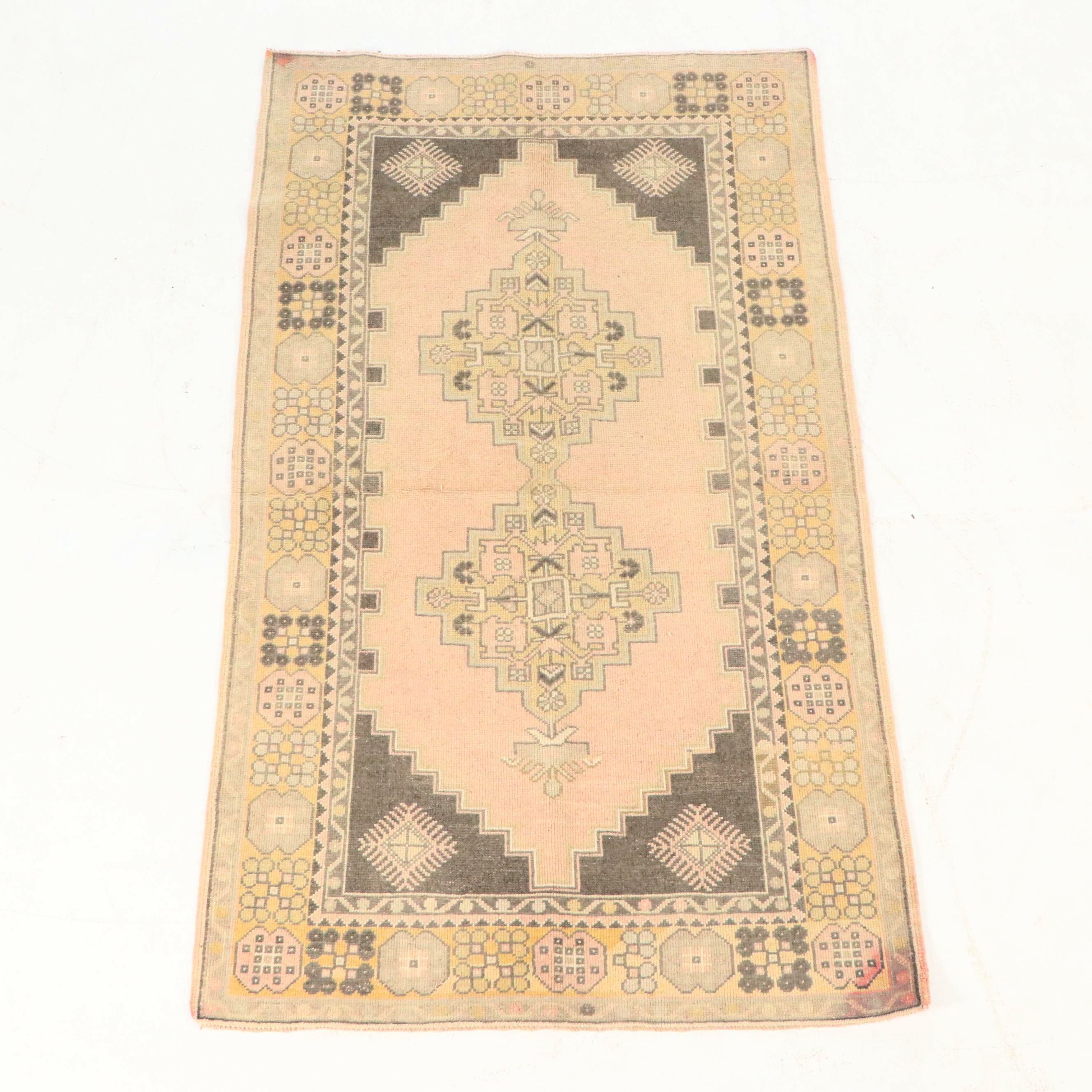 3'11 x 6'9 Hand-Knotted Turkish Anatolian Area Rug