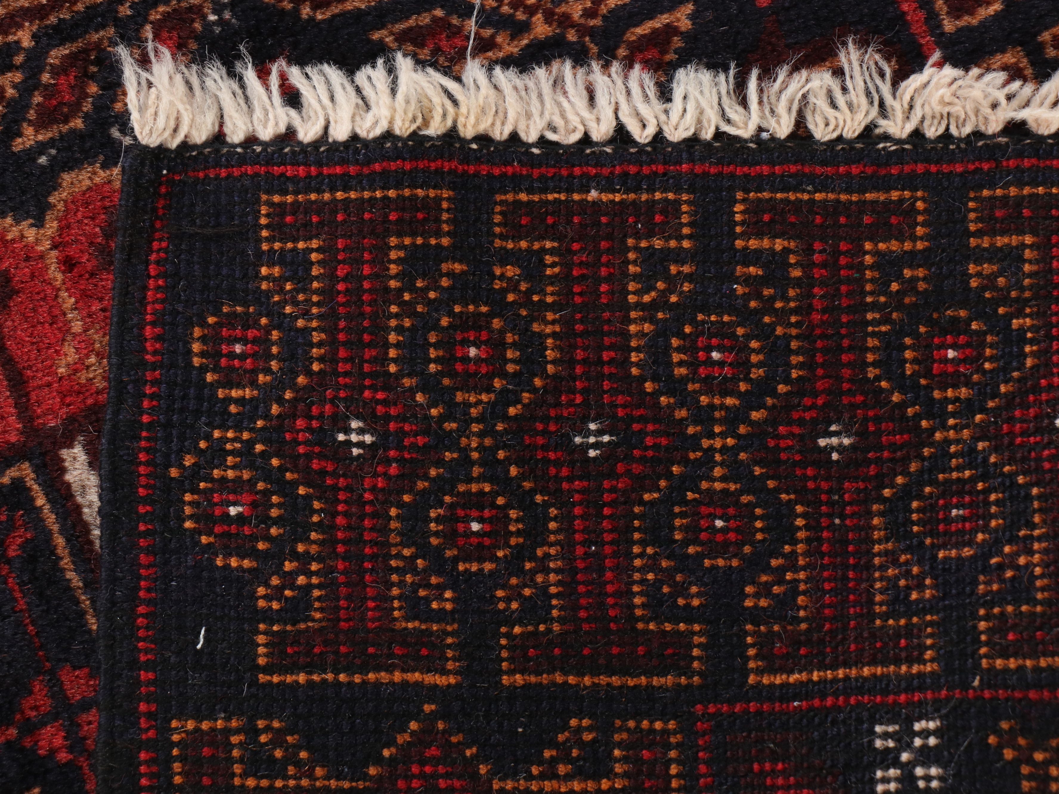 2'8 x 4'5 Hand-Knotted Afghan Baluch Accent Rug