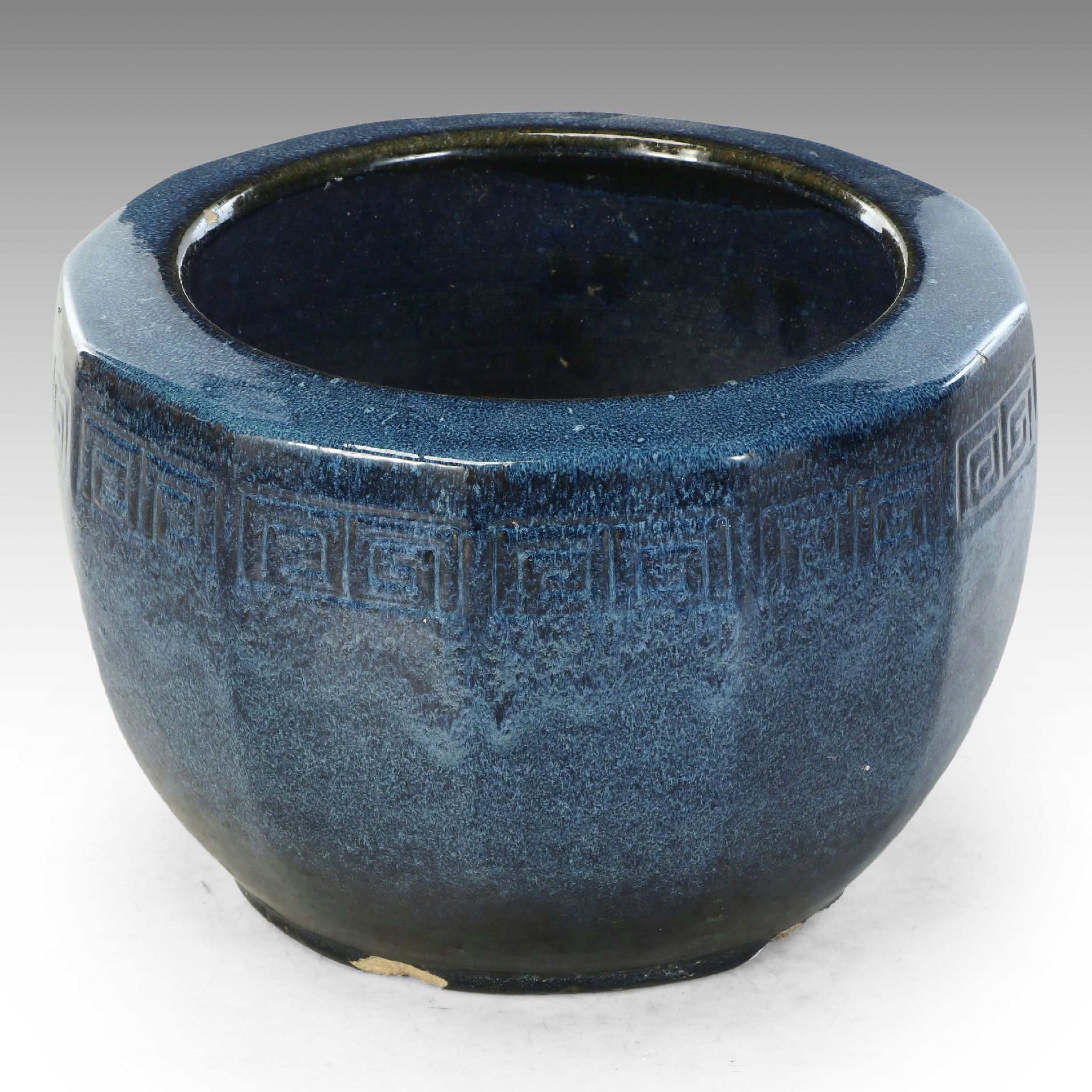 Japanese Style Geometric Blue Planter