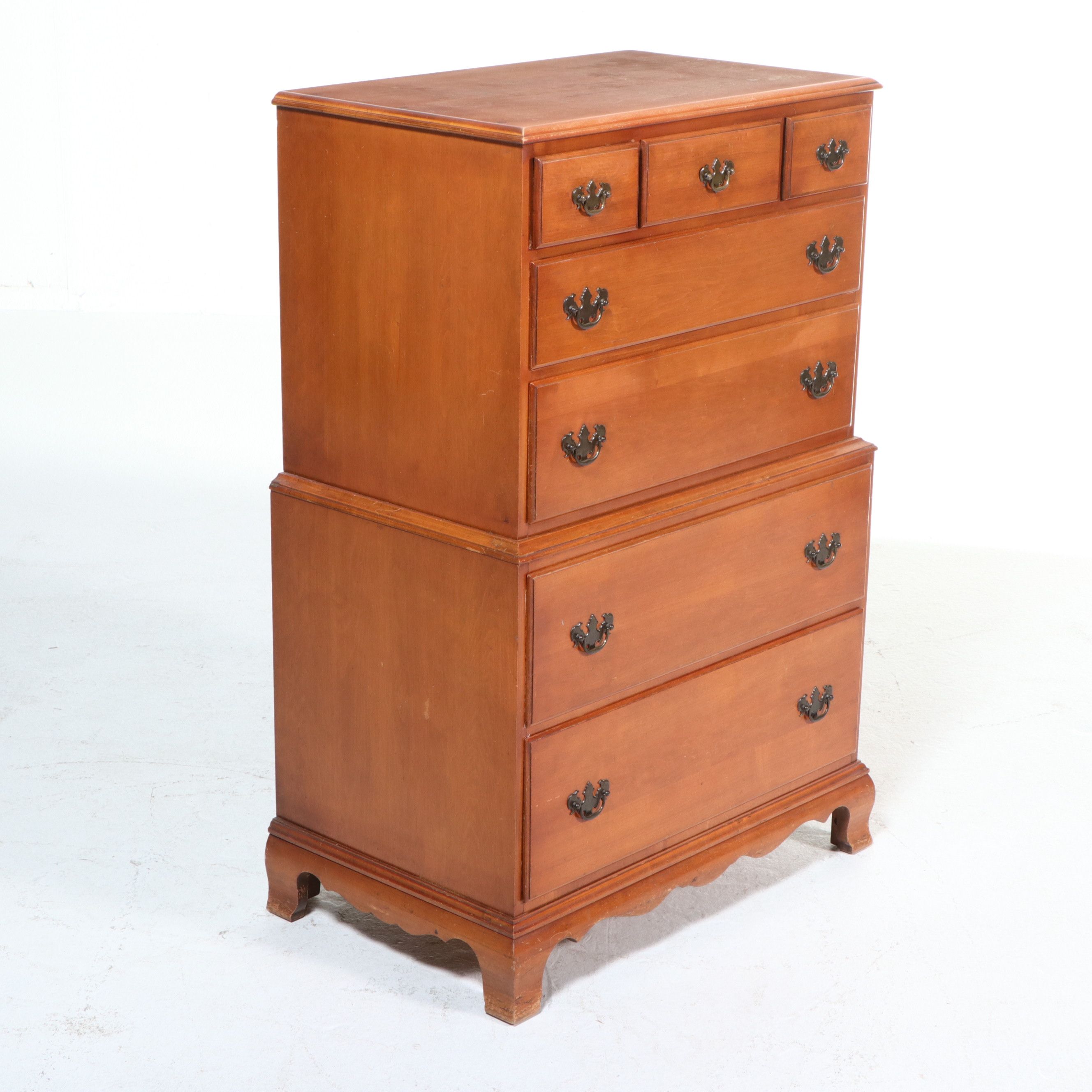 Colonial Revival Style Maple Chest-on-Chest, Mid-20th Century