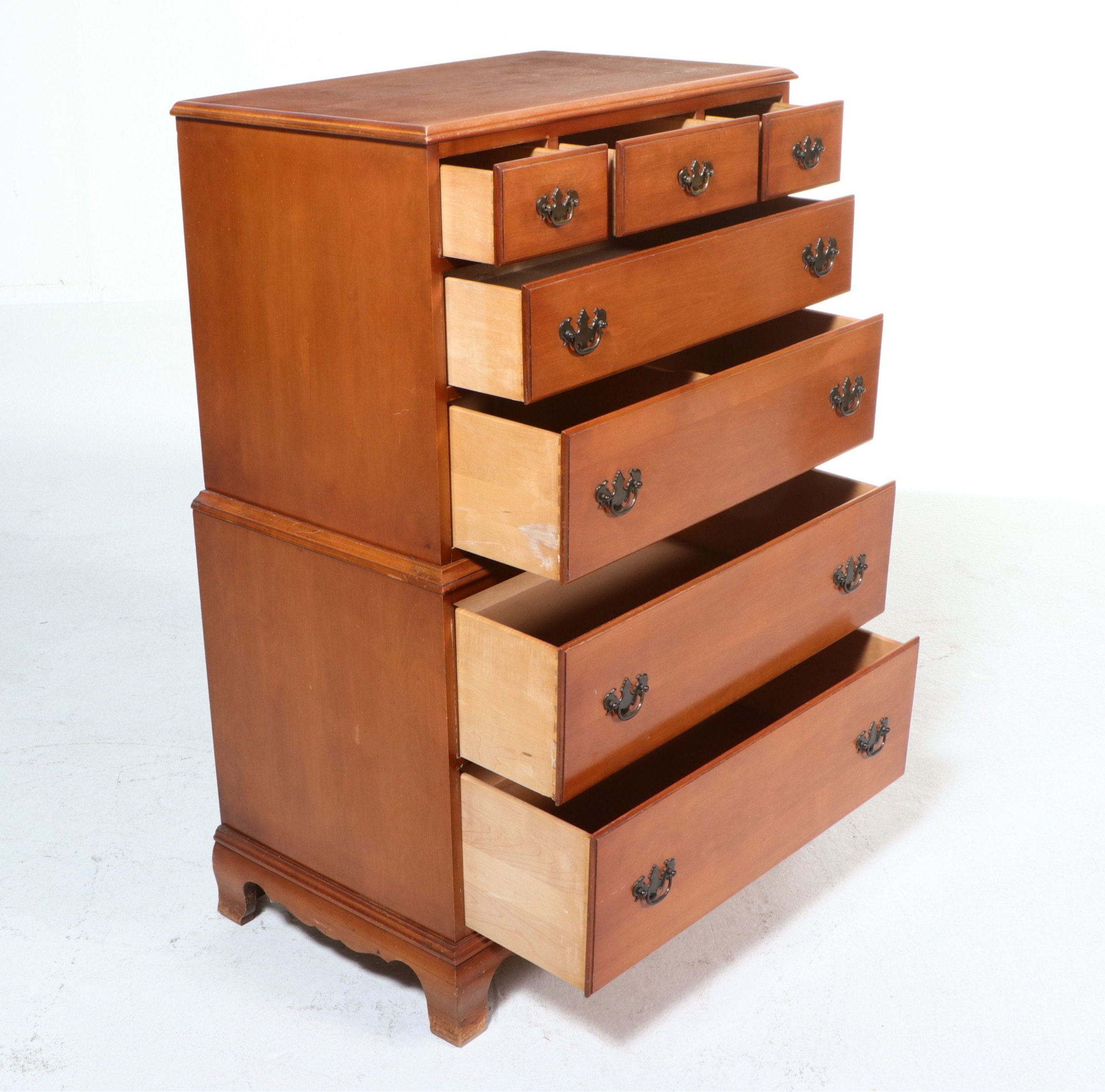 Colonial Revival Style Maple Chest-on-Chest, Mid-20th Century