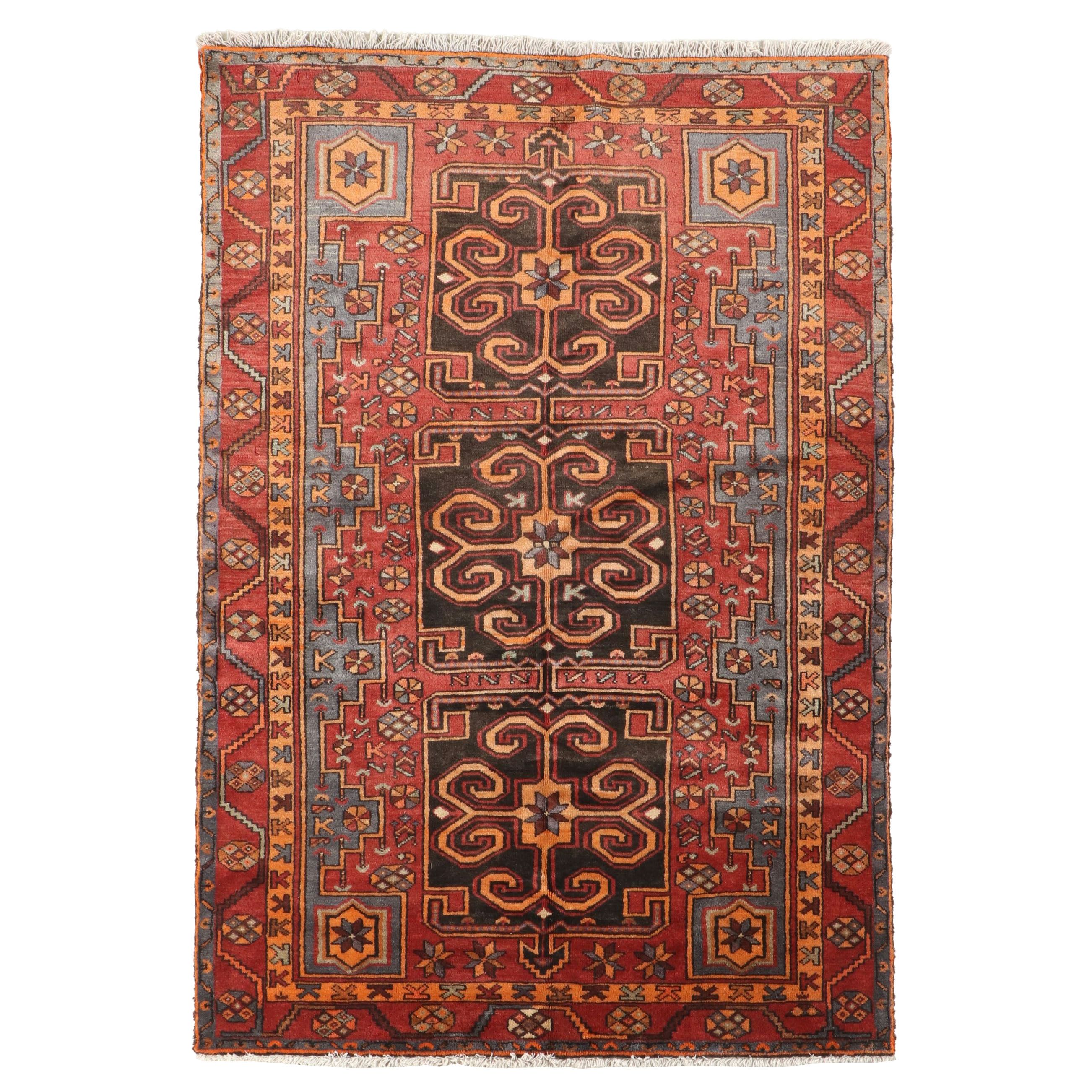 4'11 x 7'3 Hand-Knotted Persian Hamadan "Mosul" Area Rug