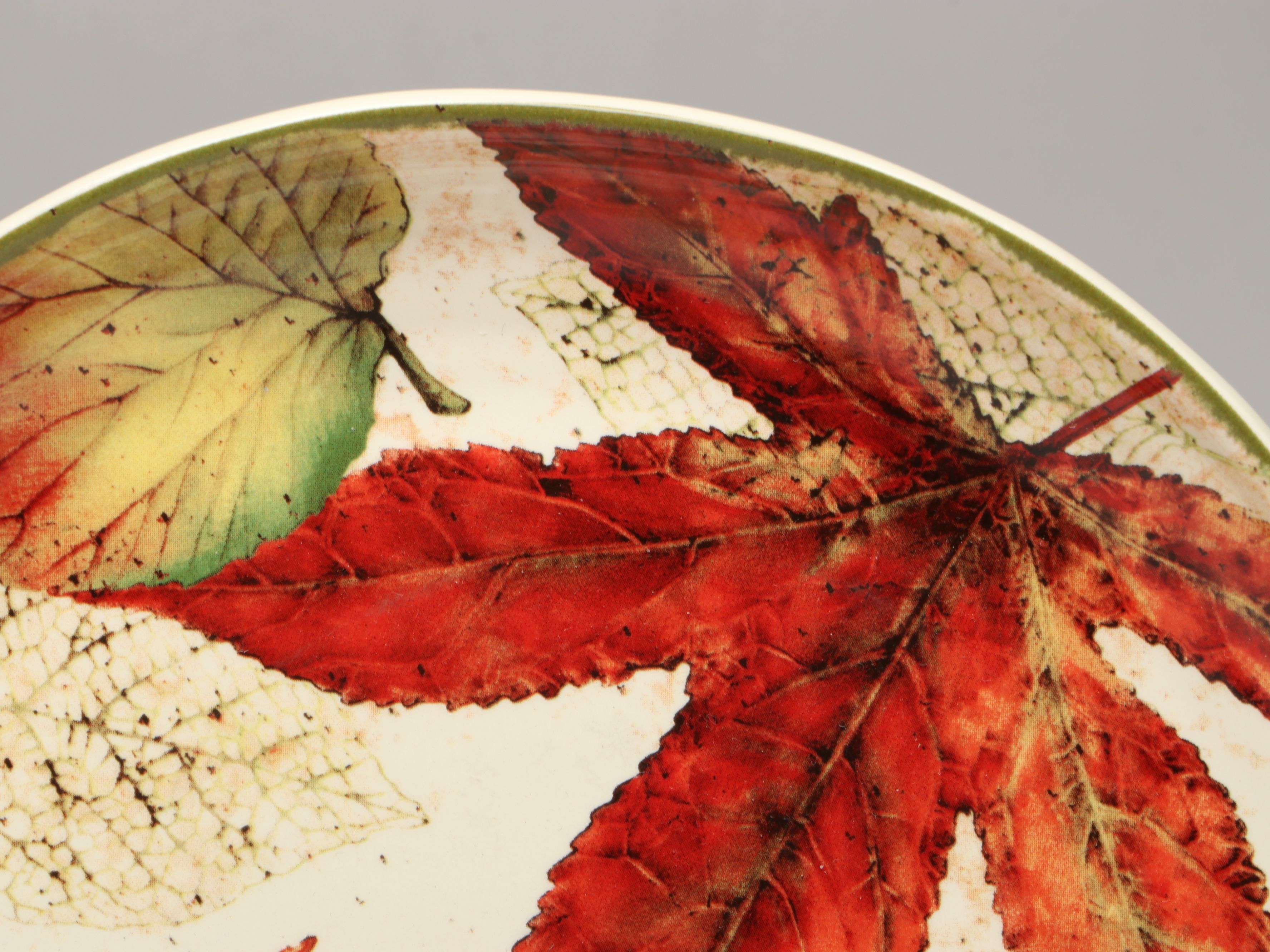 Decorative Pumpkins with Autumnal Transferware Plates