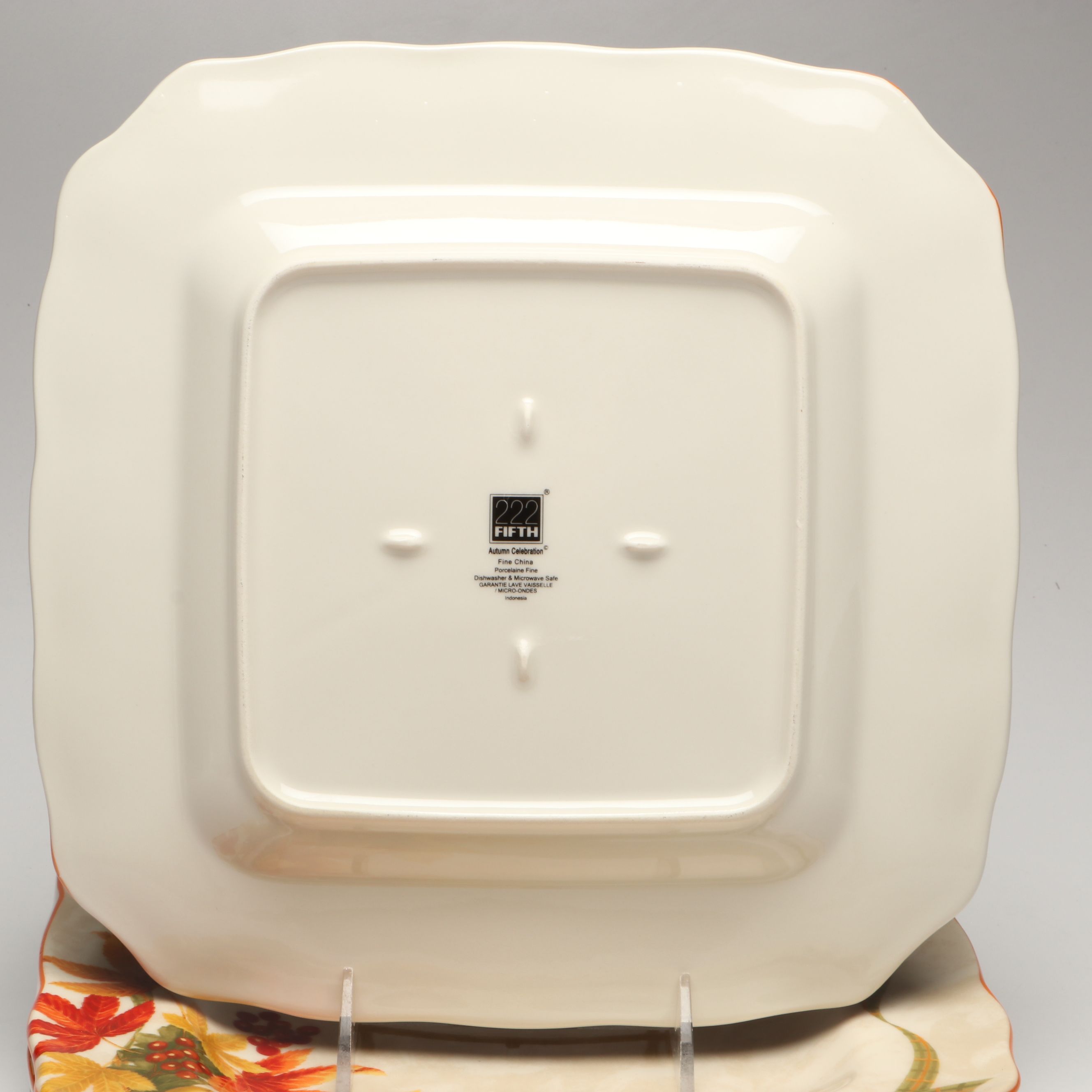 Decorative Pumpkins with Autumnal Transferware Plates