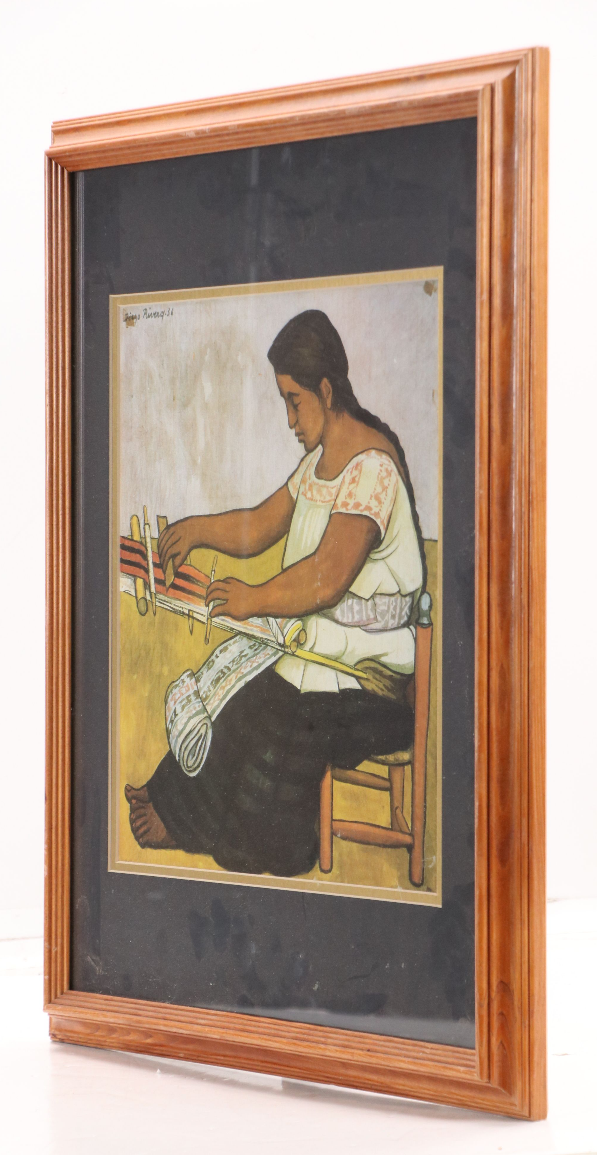 After Diego Rivera Offset Lithograph "Weaver," Late 20th Century