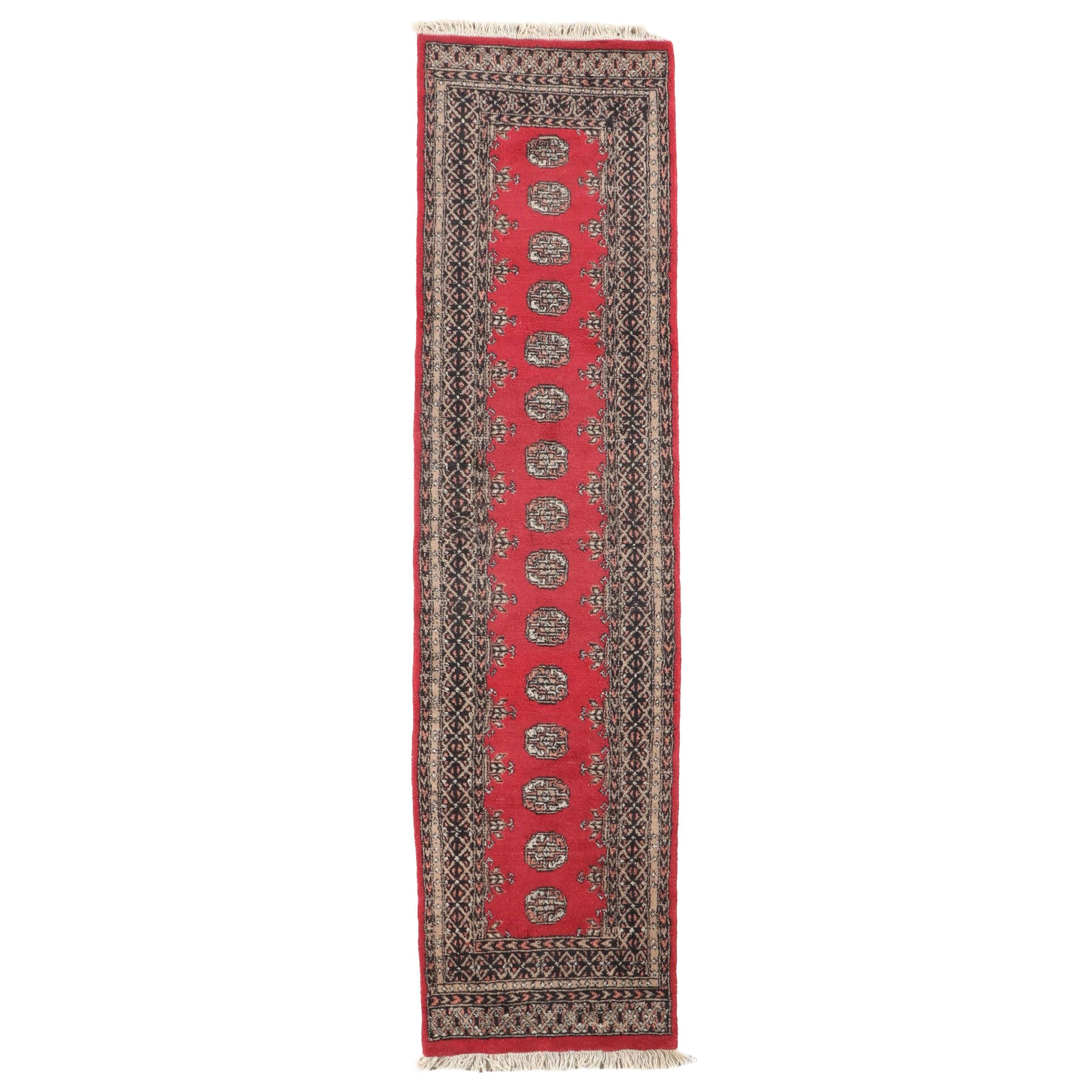2'6 x 10'2 Hand-Knotted Pakistani Bokhara Carpet Runner