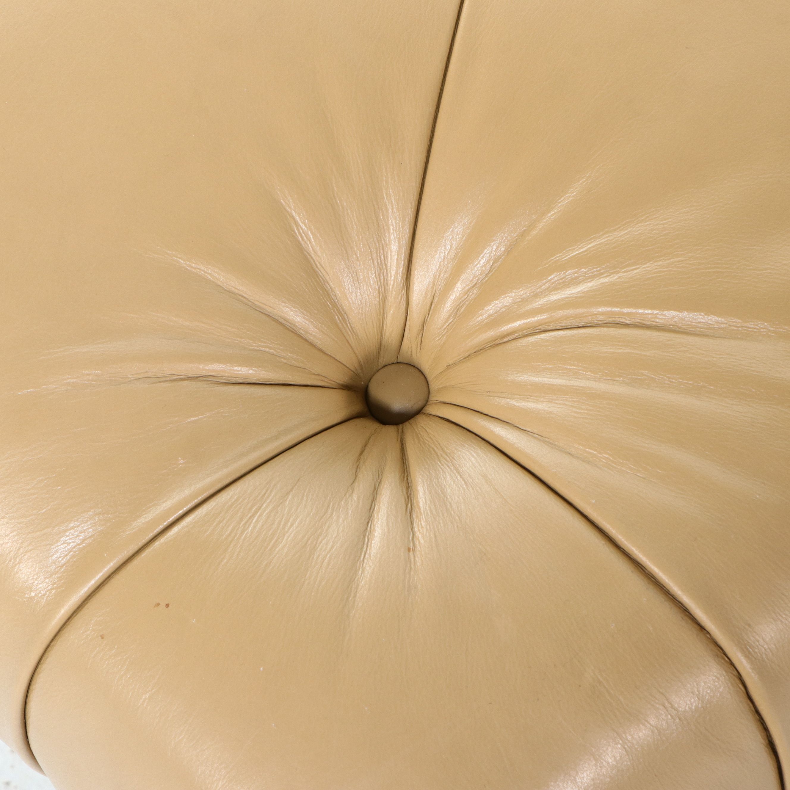 Ethan Allen Tufted Leather Cocktail Ottoman, 1997
