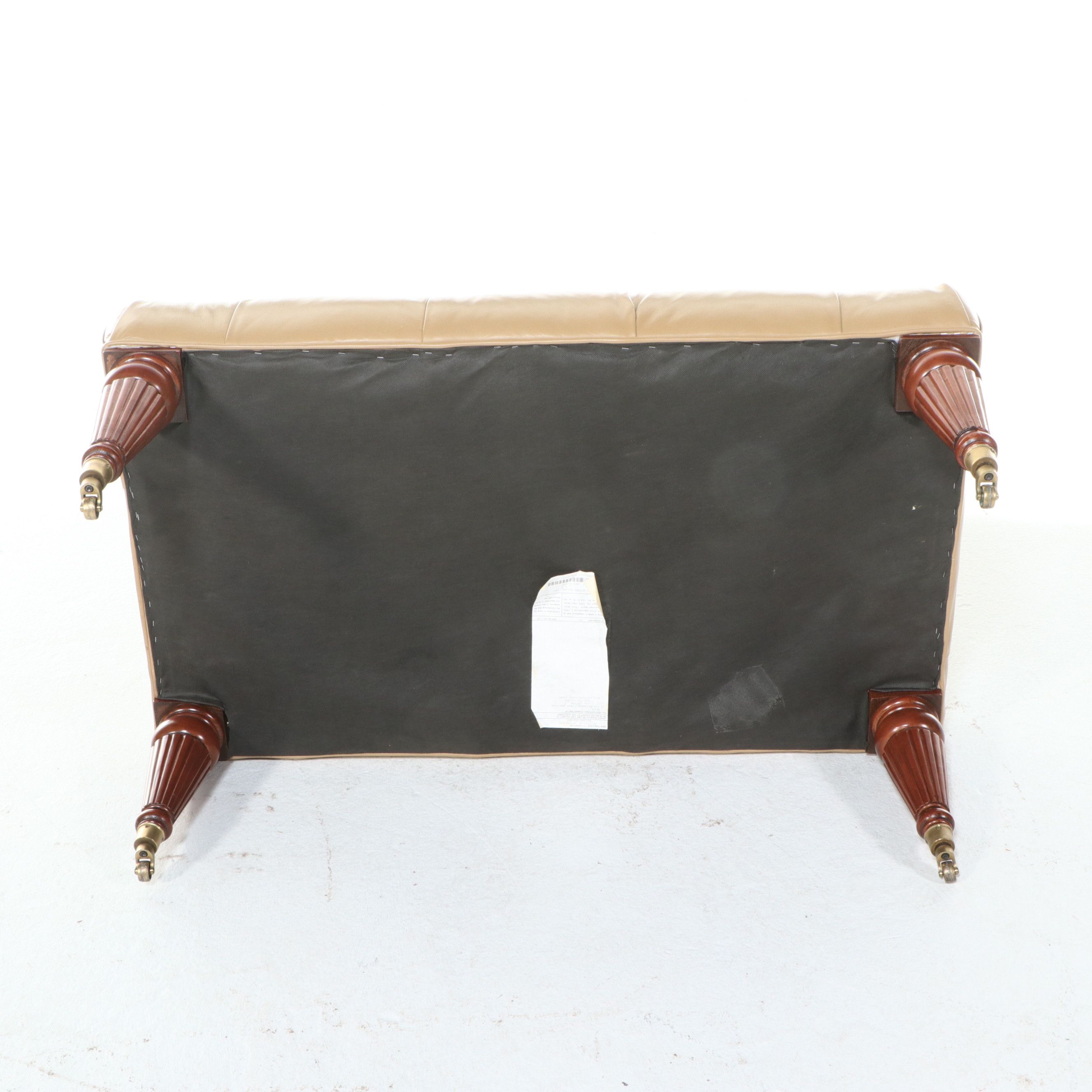 Ethan Allen Tufted Leather Cocktail Ottoman, 1997