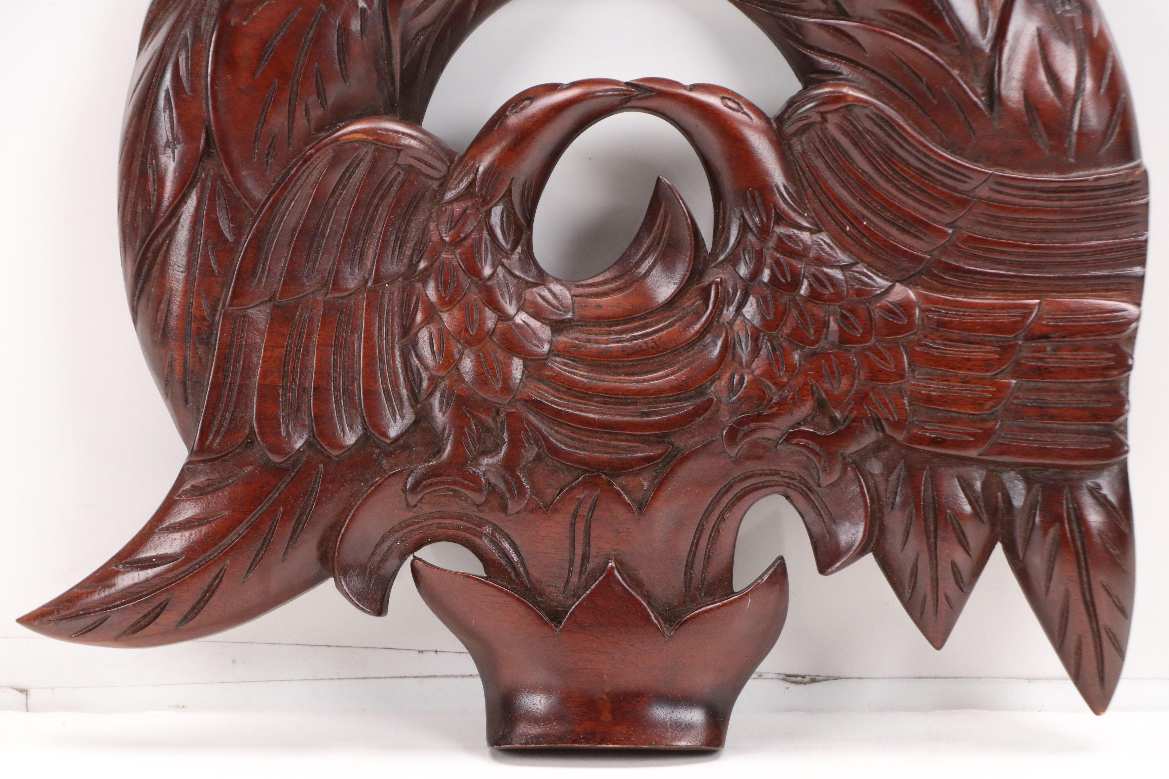 Double Eagles with Laurel Wreath Wall Carving, Mid to Late 20th Century