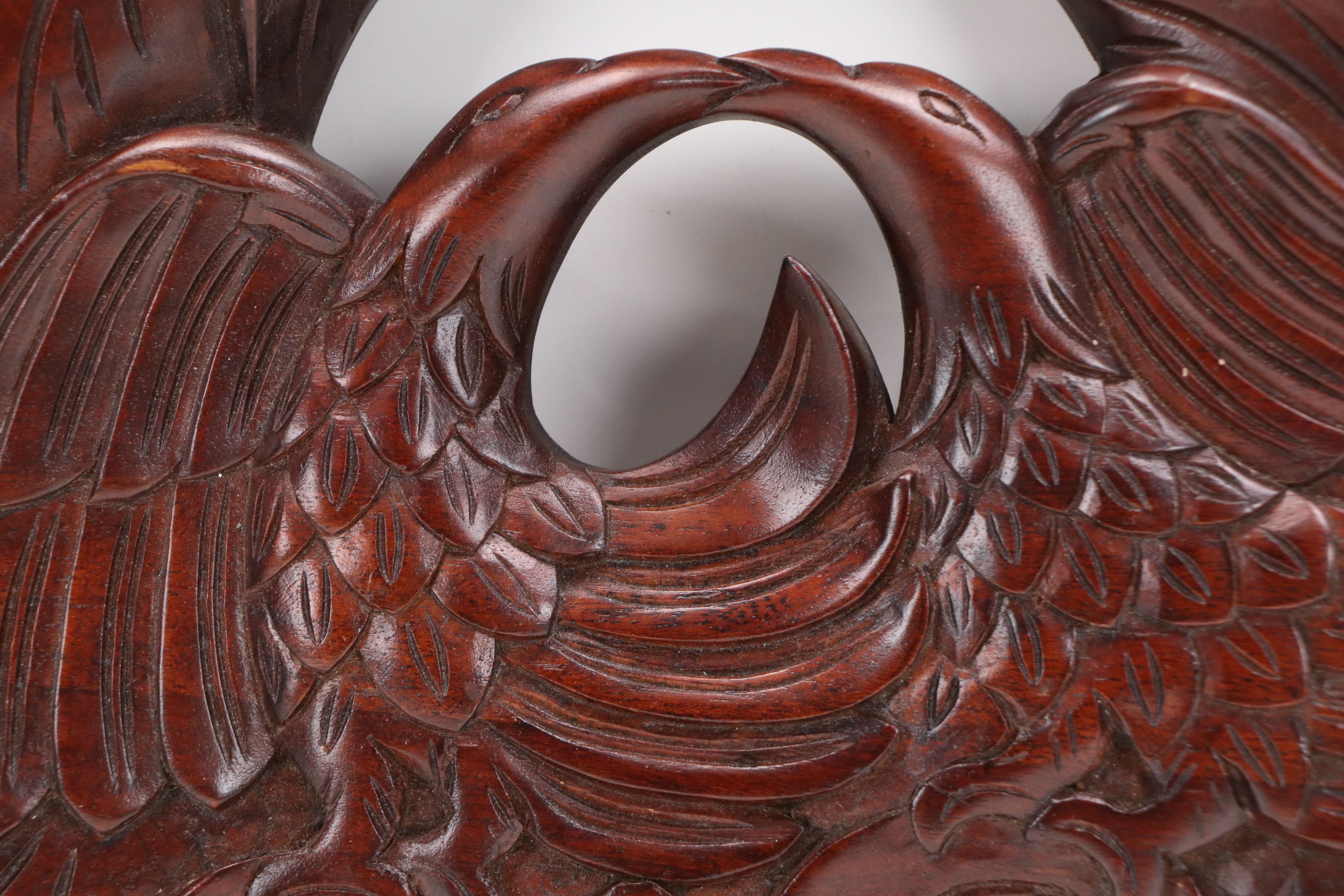 Double Eagles with Laurel Wreath Wall Carving, Mid to Late 20th Century