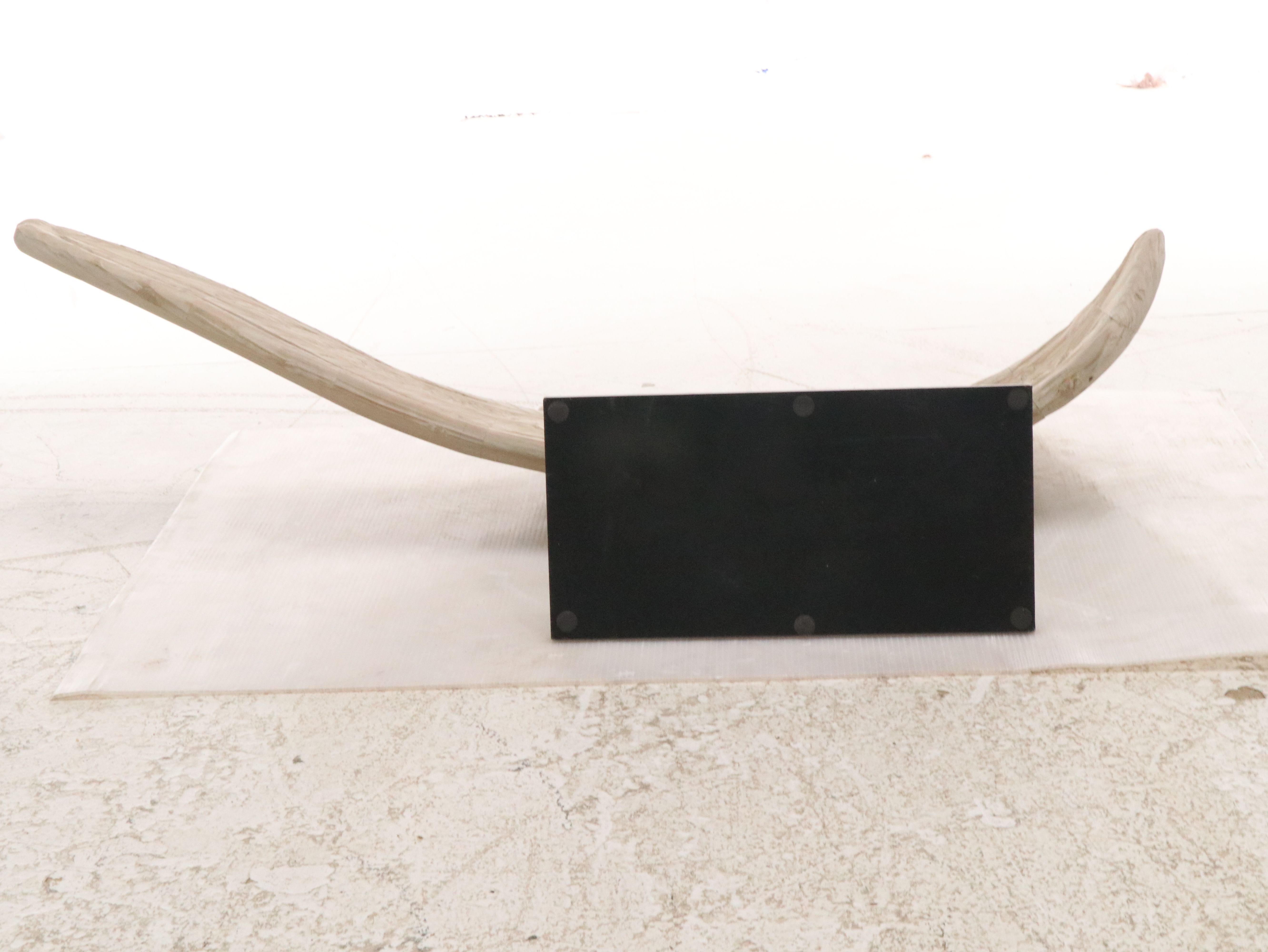 Hand-Carved and Painted Wood Angel Wing Statue Fragment