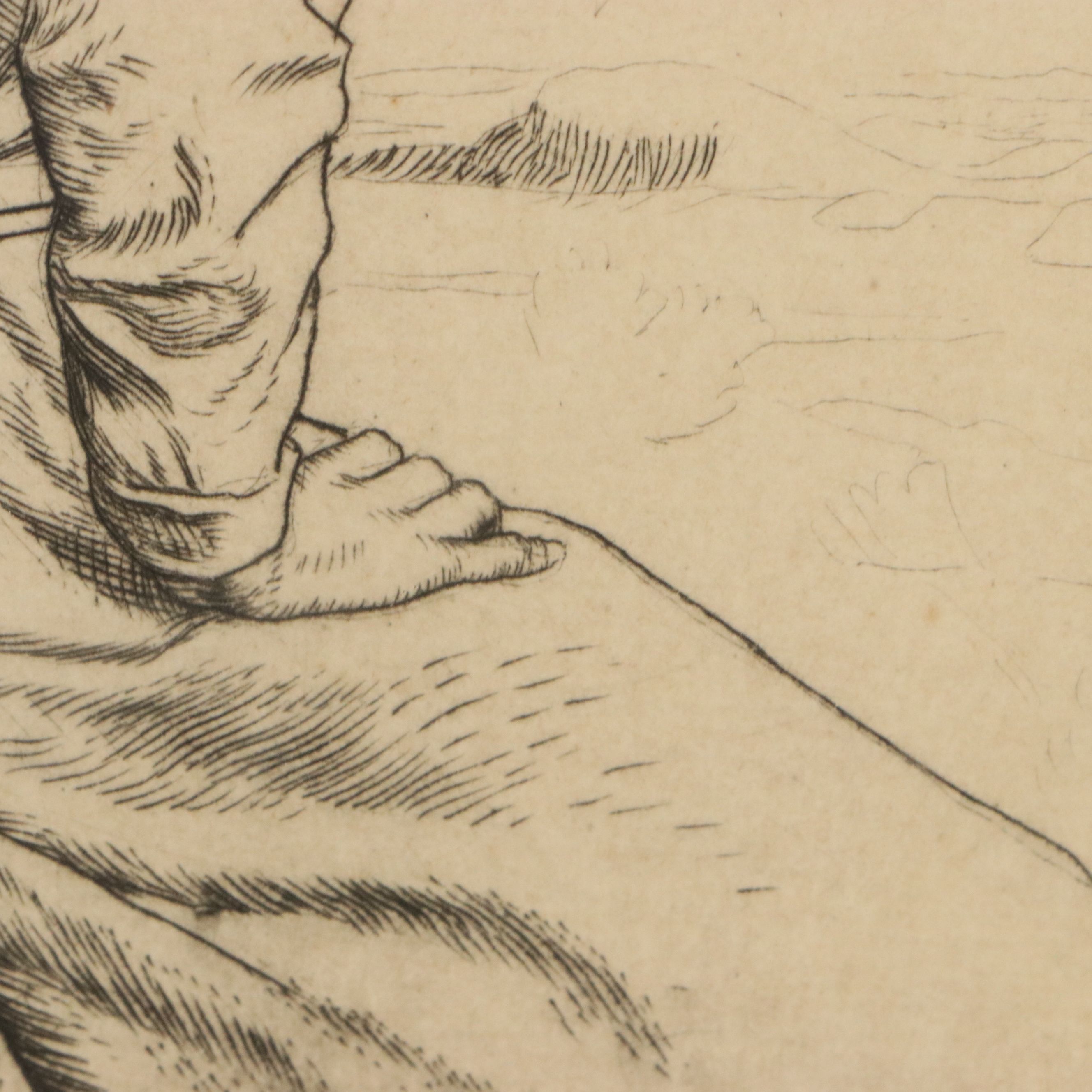 William Strang Posthumous Restrike Etching "The Mill Girl"