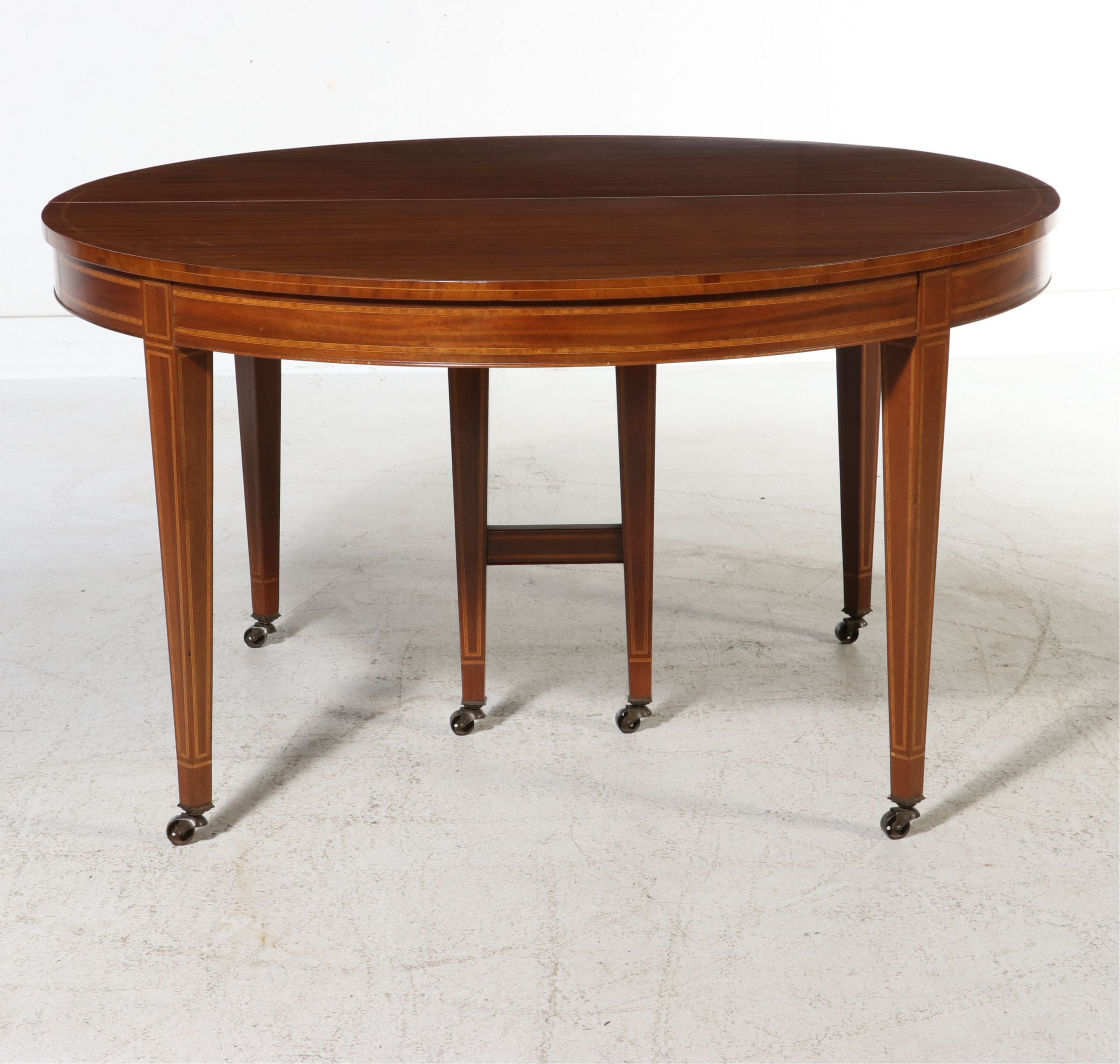 Seven-Piece Federal Style Inlaid Mahogany Dining Suite, Mid to Late 20th Century
