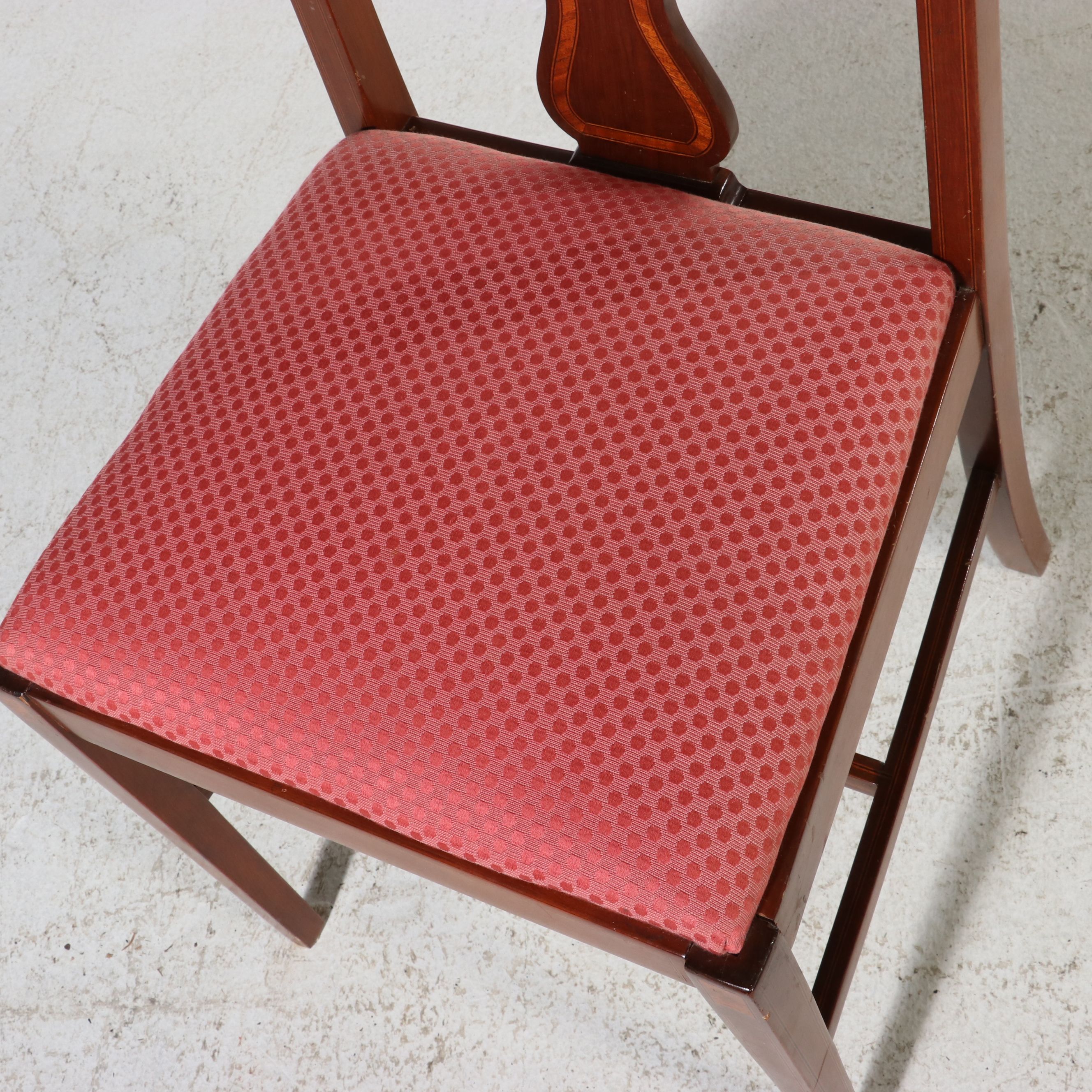 Seven-Piece Federal Style Inlaid Mahogany Dining Suite, Mid to Late 20th Century