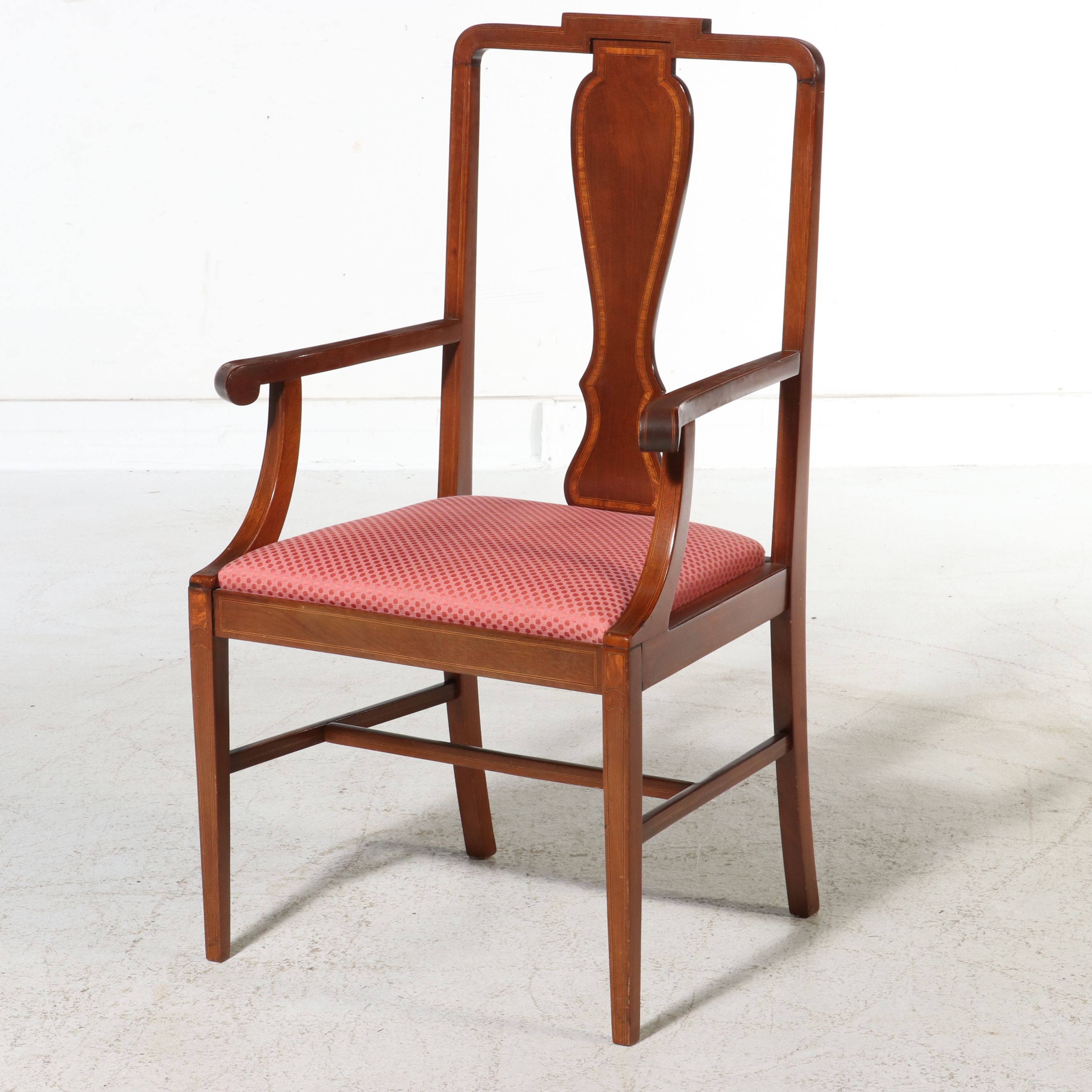 Seven-Piece Federal Style Inlaid Mahogany Dining Suite, Mid to Late 20th Century