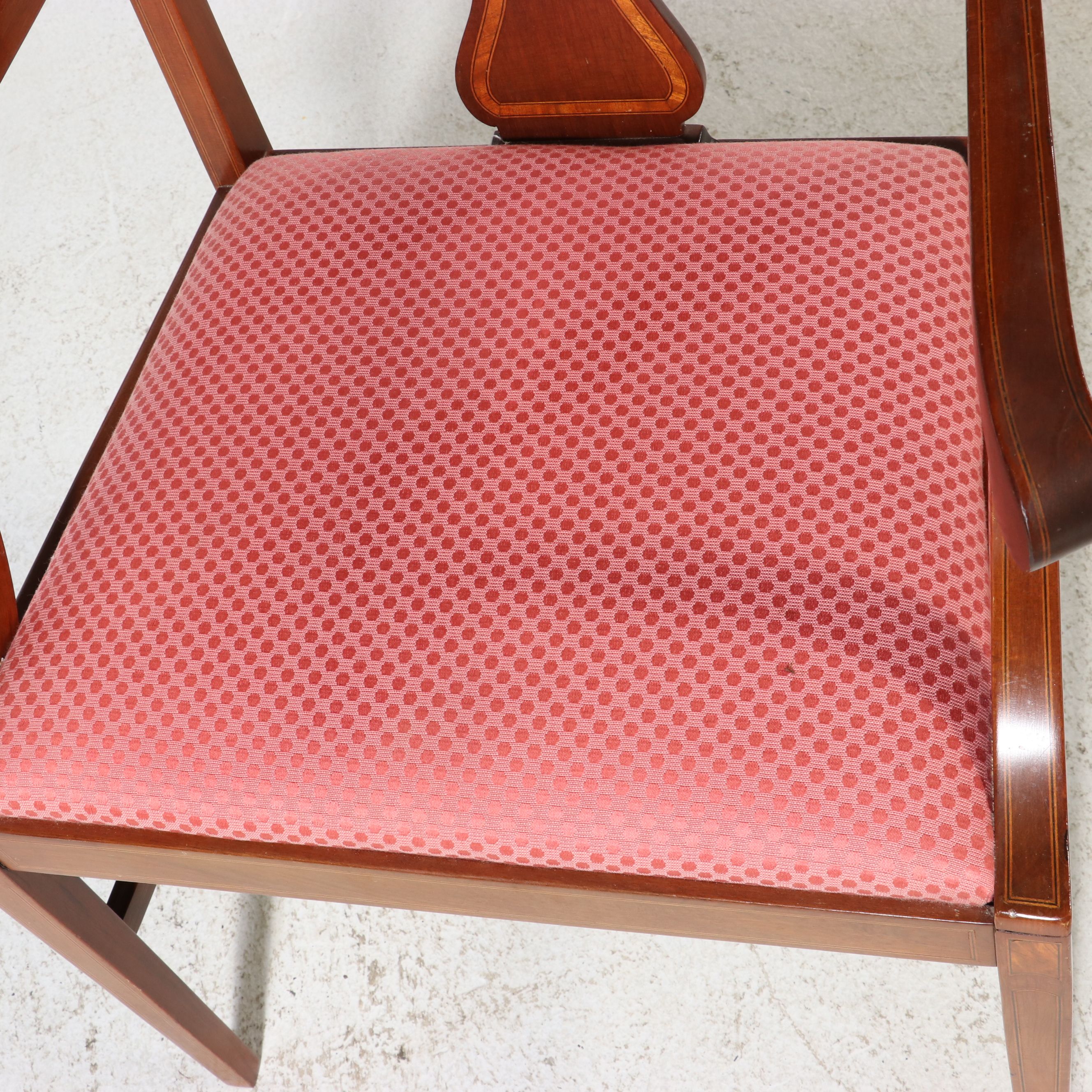 Seven-Piece Federal Style Inlaid Mahogany Dining Suite, Mid to Late 20th Century