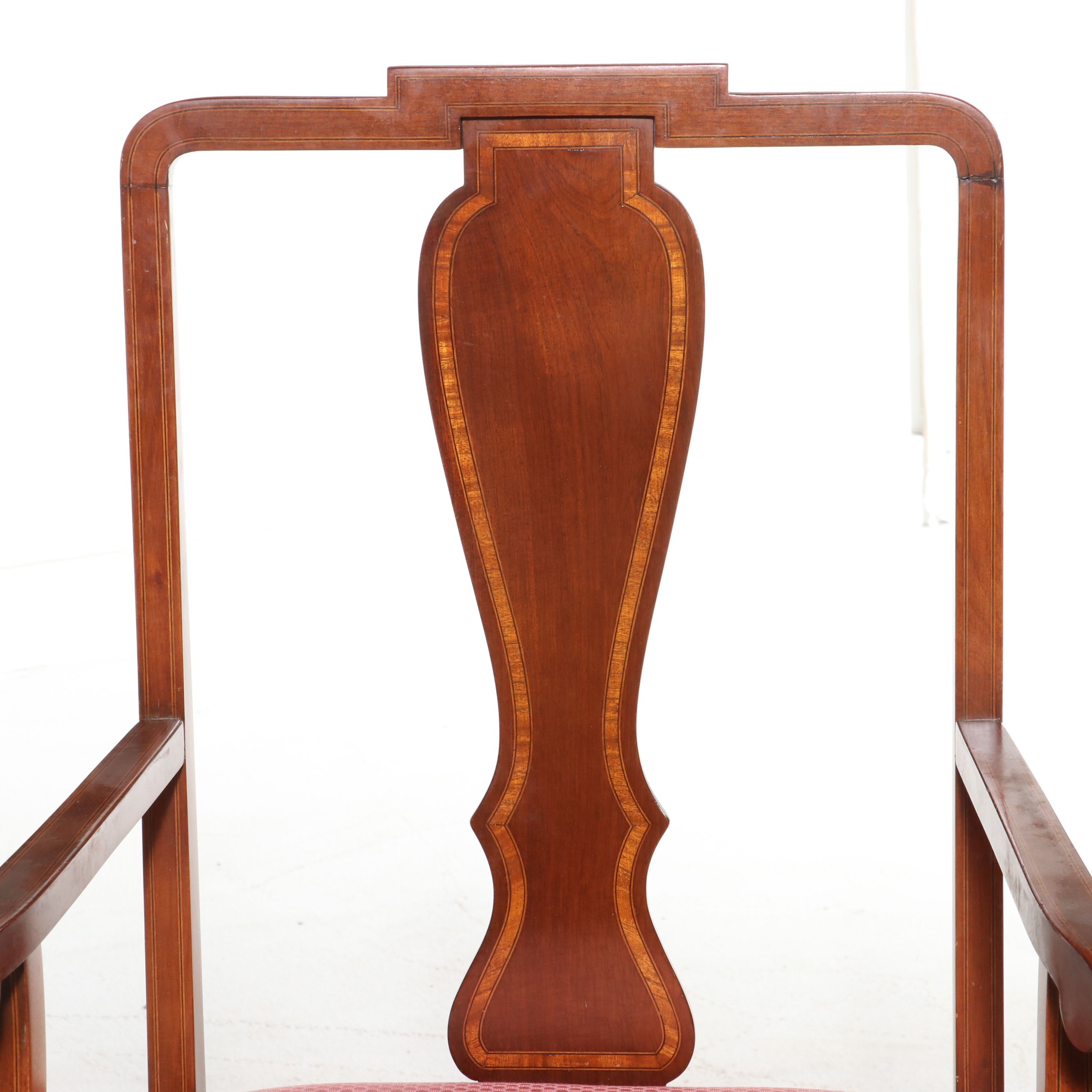 Seven-Piece Federal Style Inlaid Mahogany Dining Suite, Mid to Late 20th Century