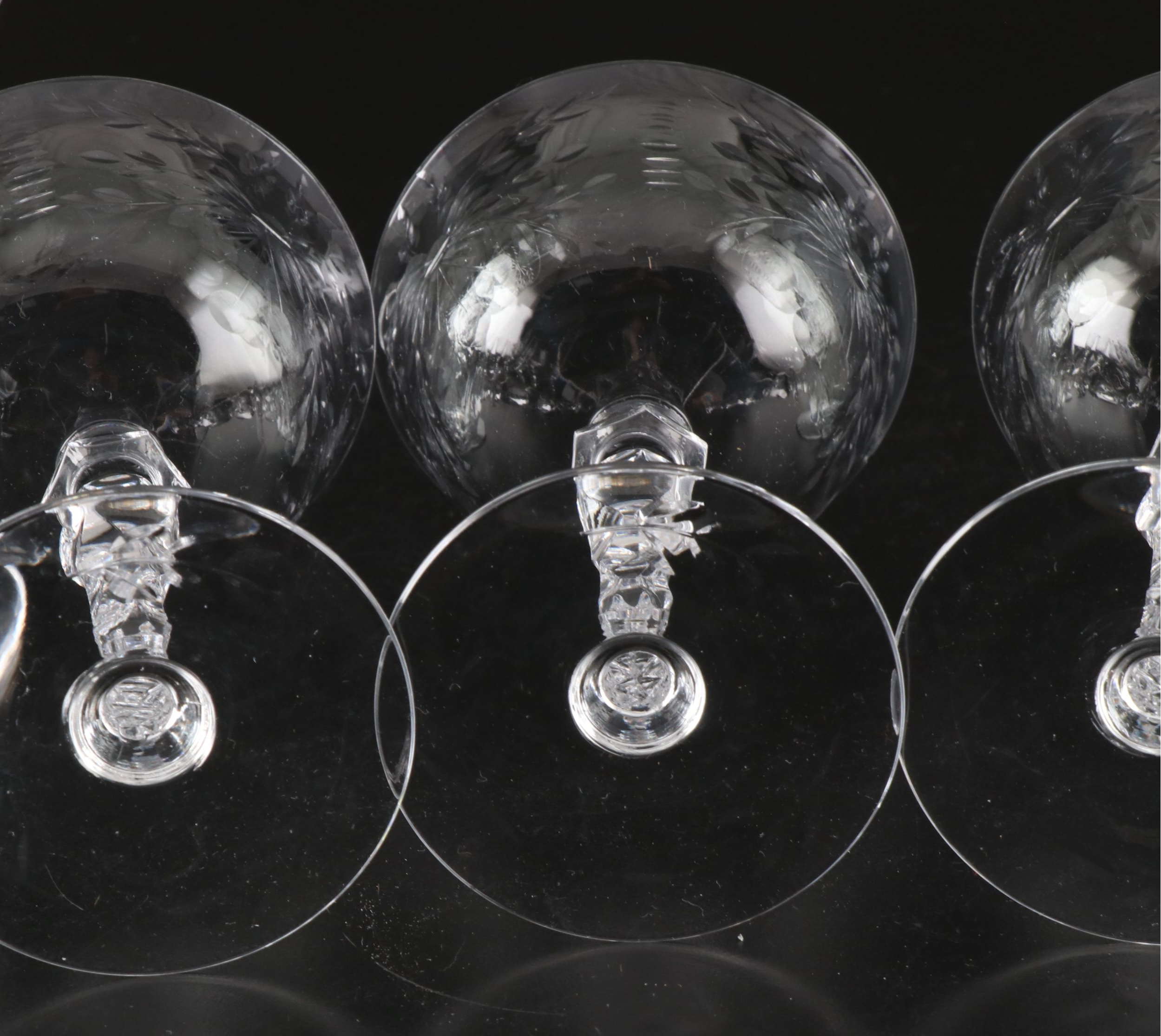 Fostoria "Navarre" Tall Sherbets, Wine Glasses and Water Goblets