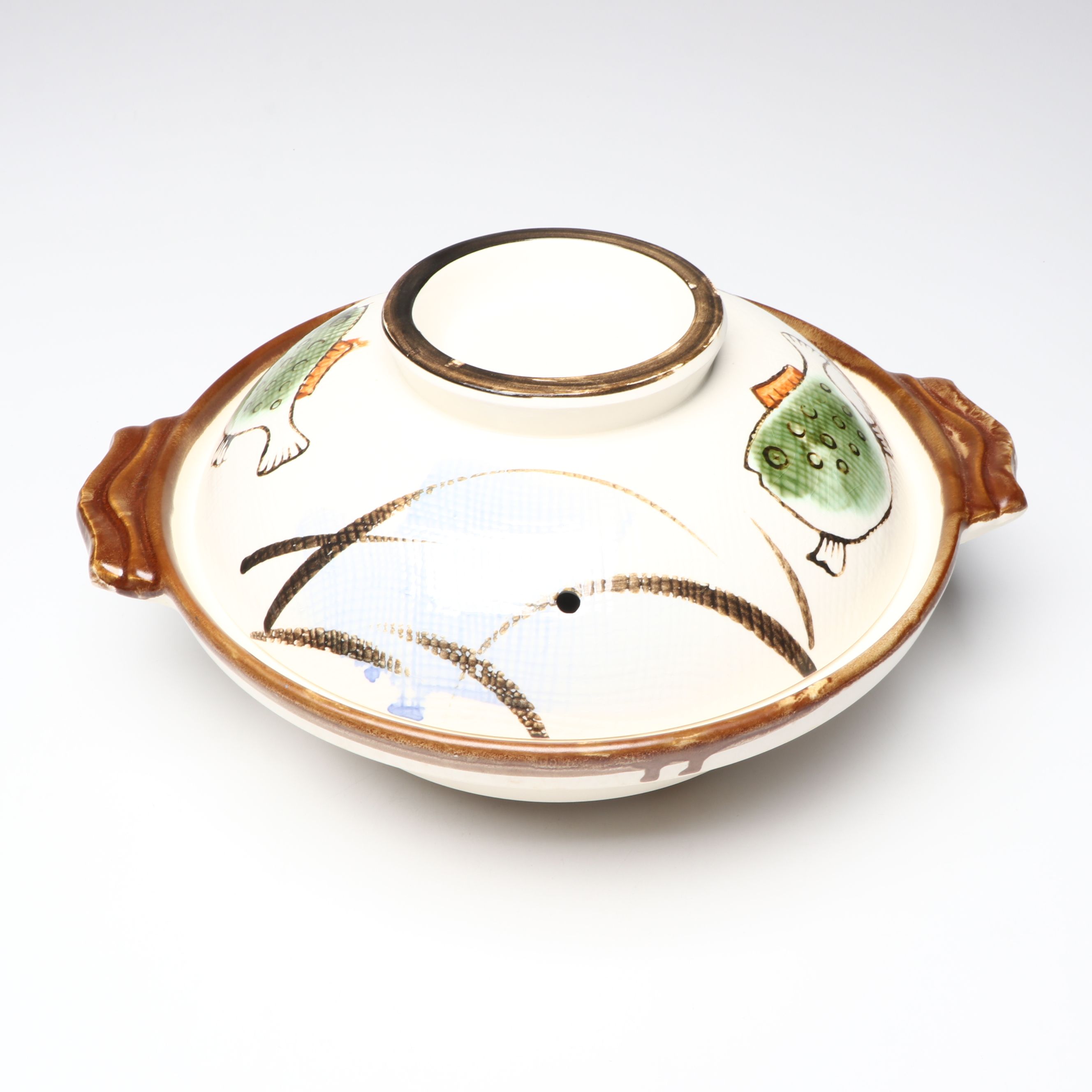 Japanese Ginpo and Other Hand-Painted Ceramic "Chikusa" Clay Pots