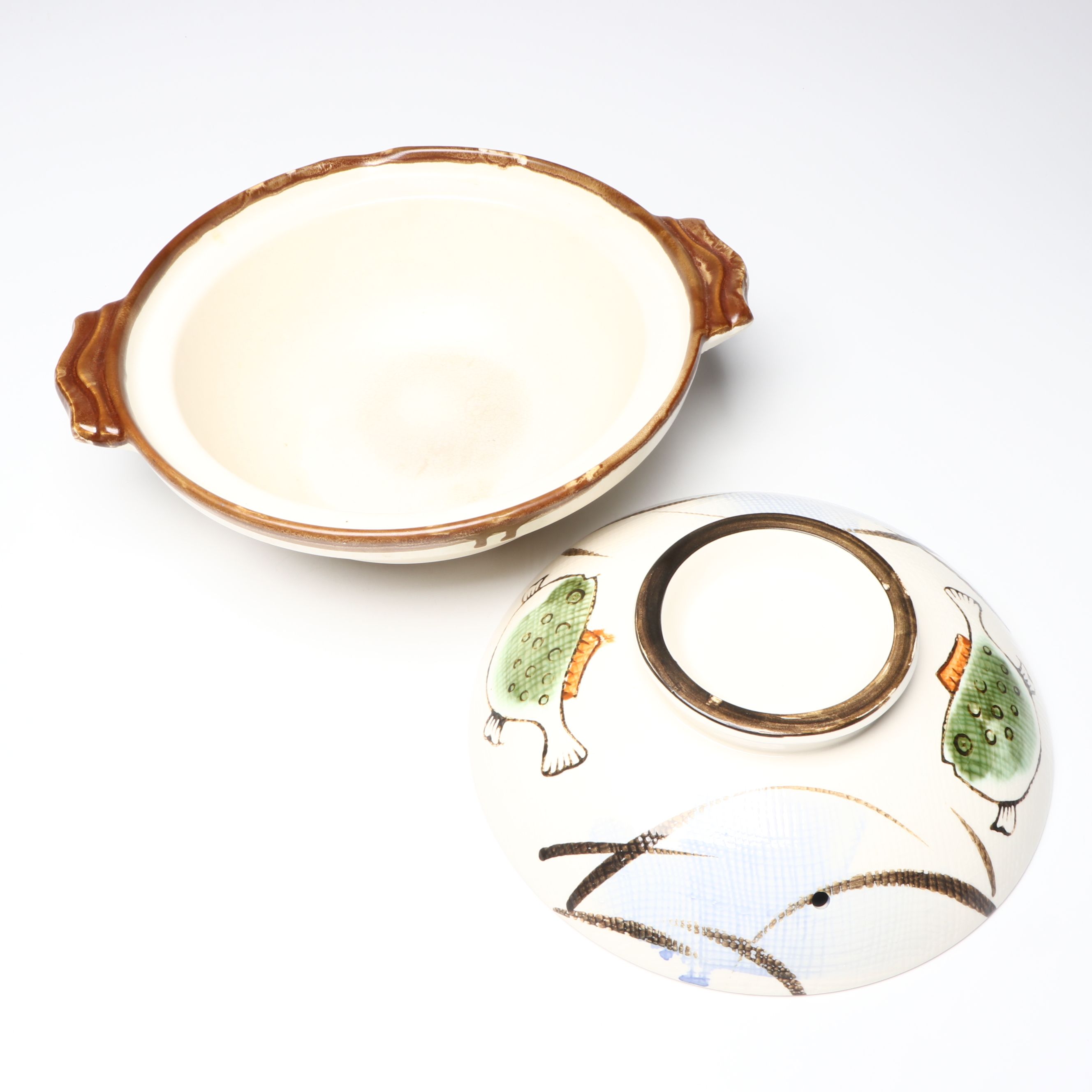 Japanese Ginpo and Other Hand-Painted Ceramic "Chikusa" Clay Pots