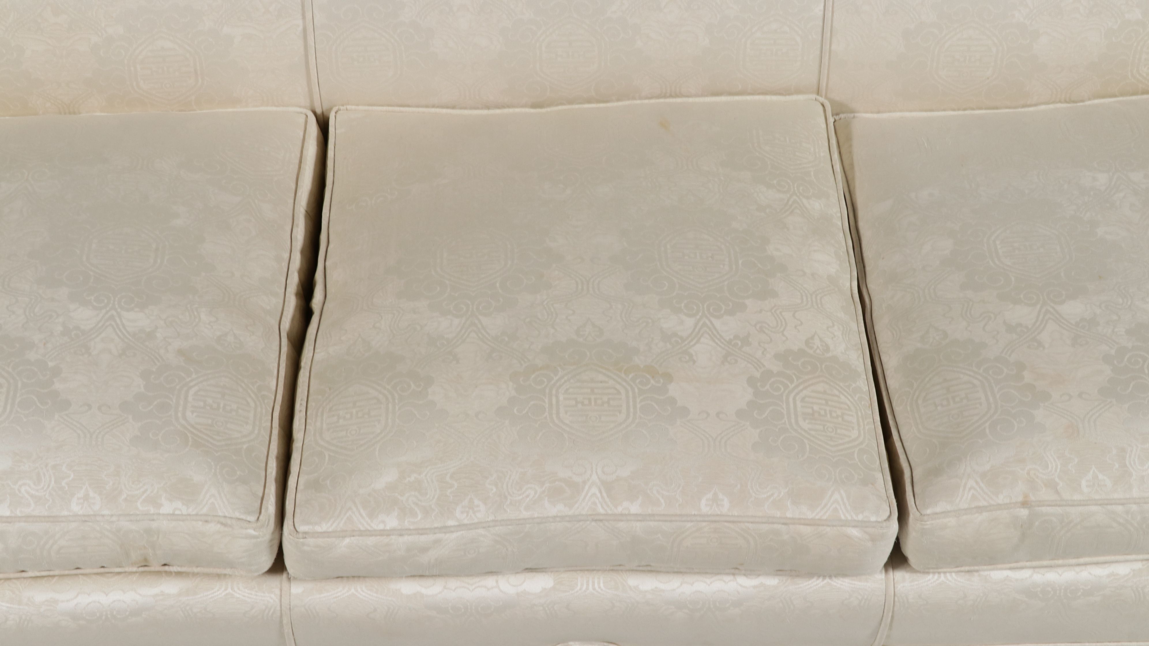 Chippendale Style Camelback Sofa with Damask Upholstery, Late 20th Century