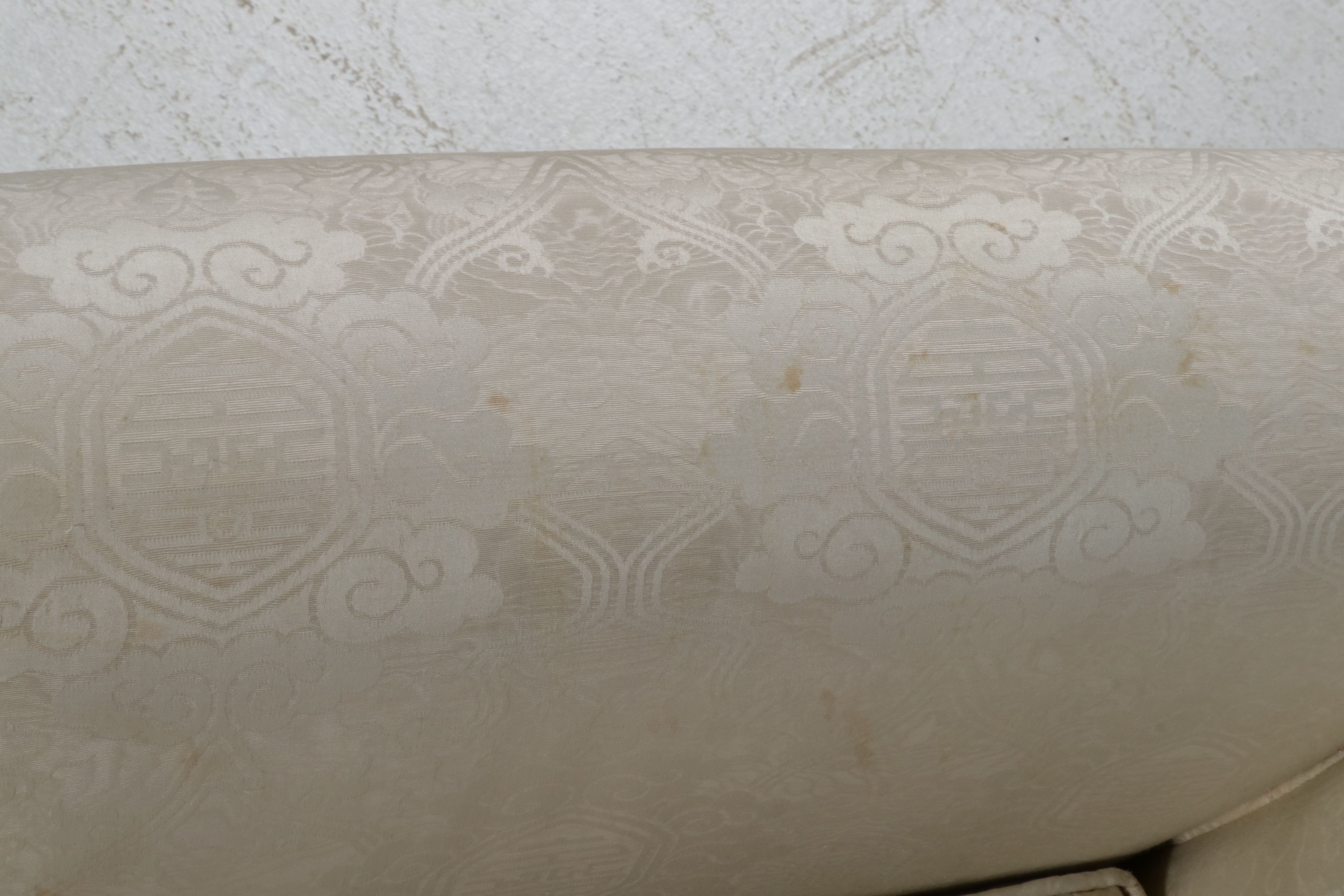 Chippendale Style Camelback Sofa with Damask Upholstery, Late 20th Century