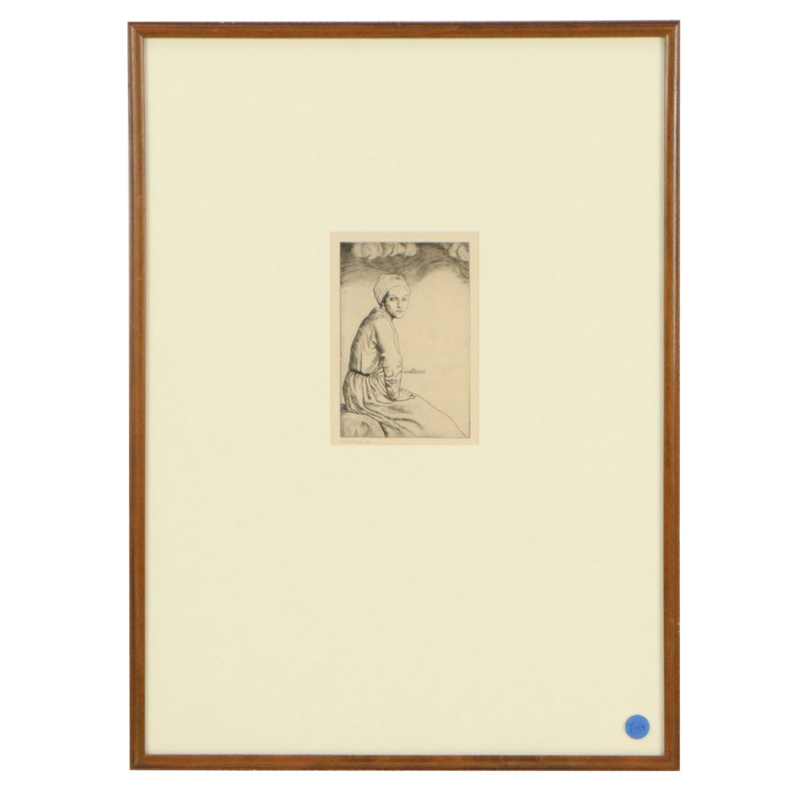 William Strang Posthumous Restrike Etching "The Mill Girl"