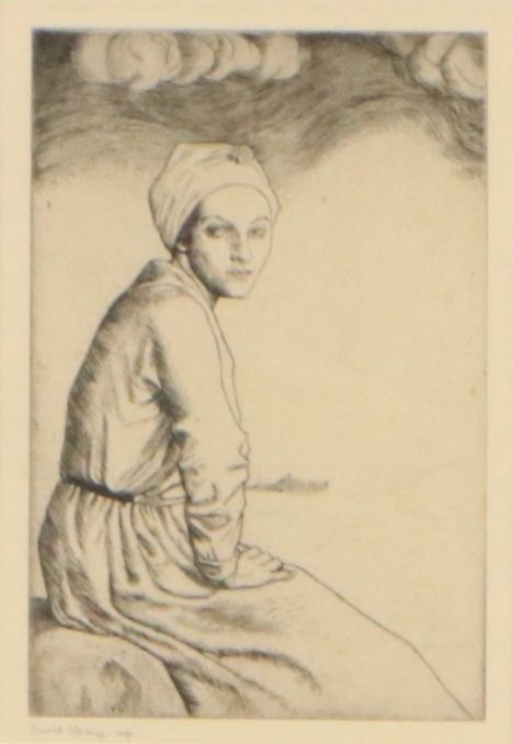 William Strang Posthumous Restrike Etching "The Mill Girl"