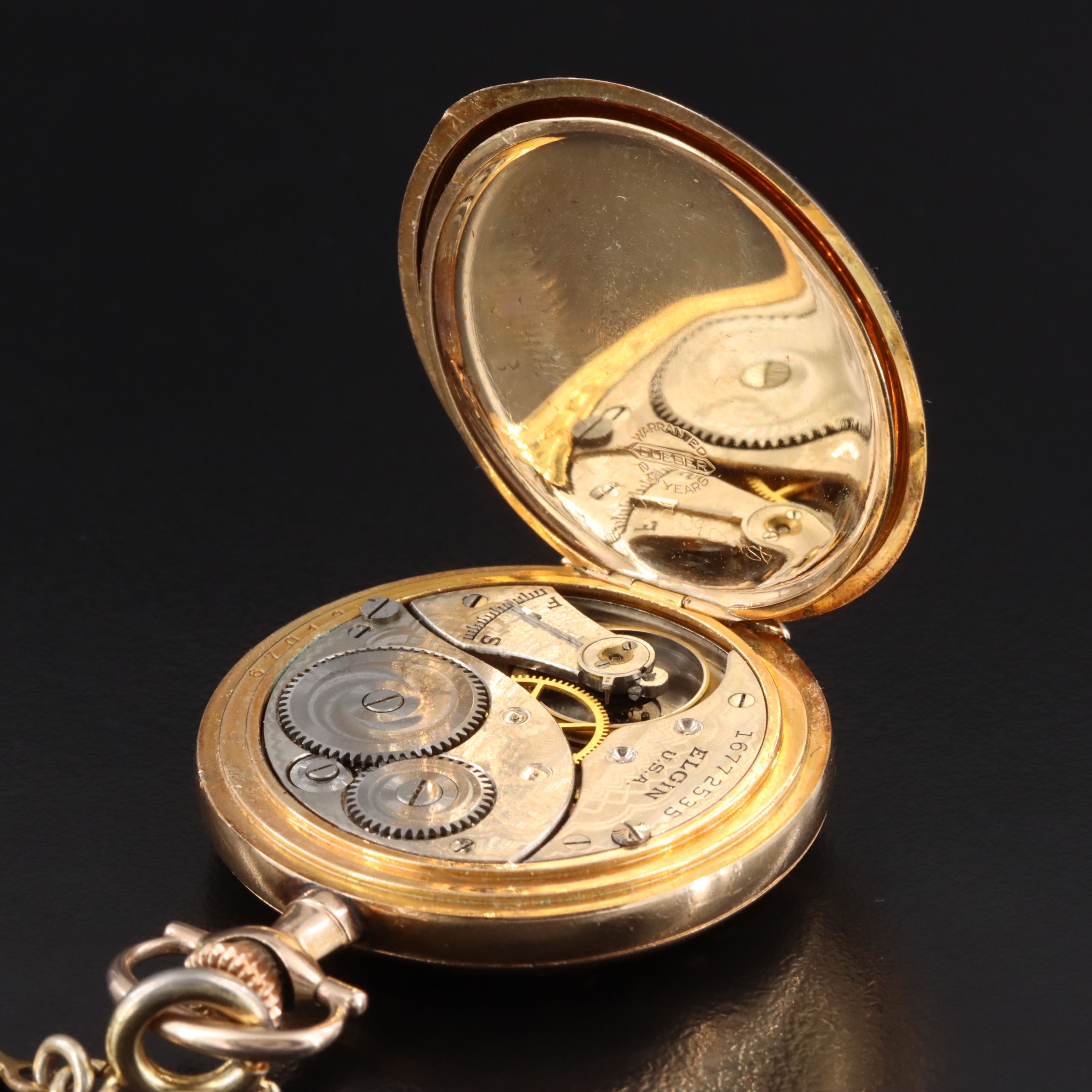 1912 Elgin Gold Filled Hunting Case Pocket Watch Pendant