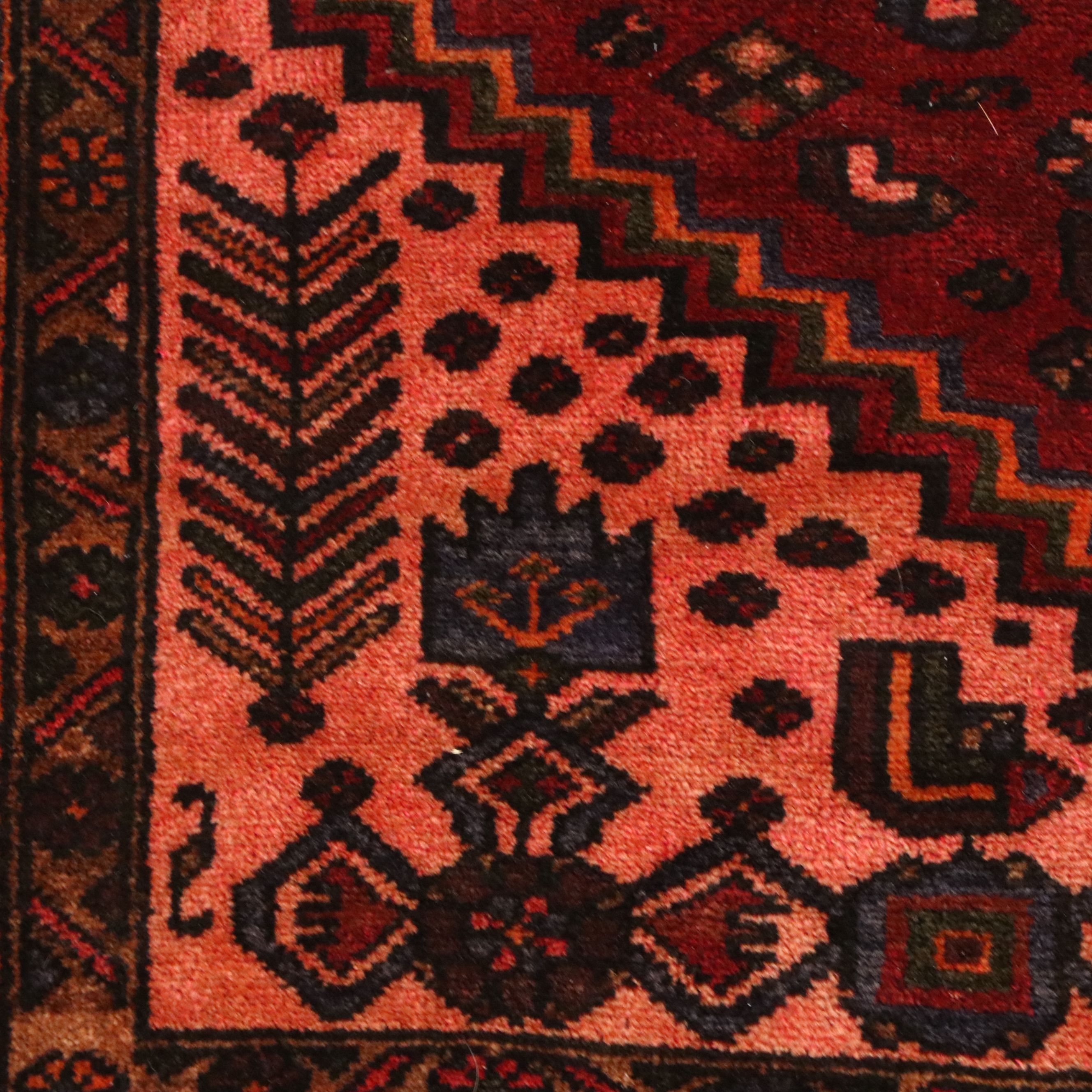 4'4 x 7'10 Hand-Knotted Persian Hamadan Area Rug