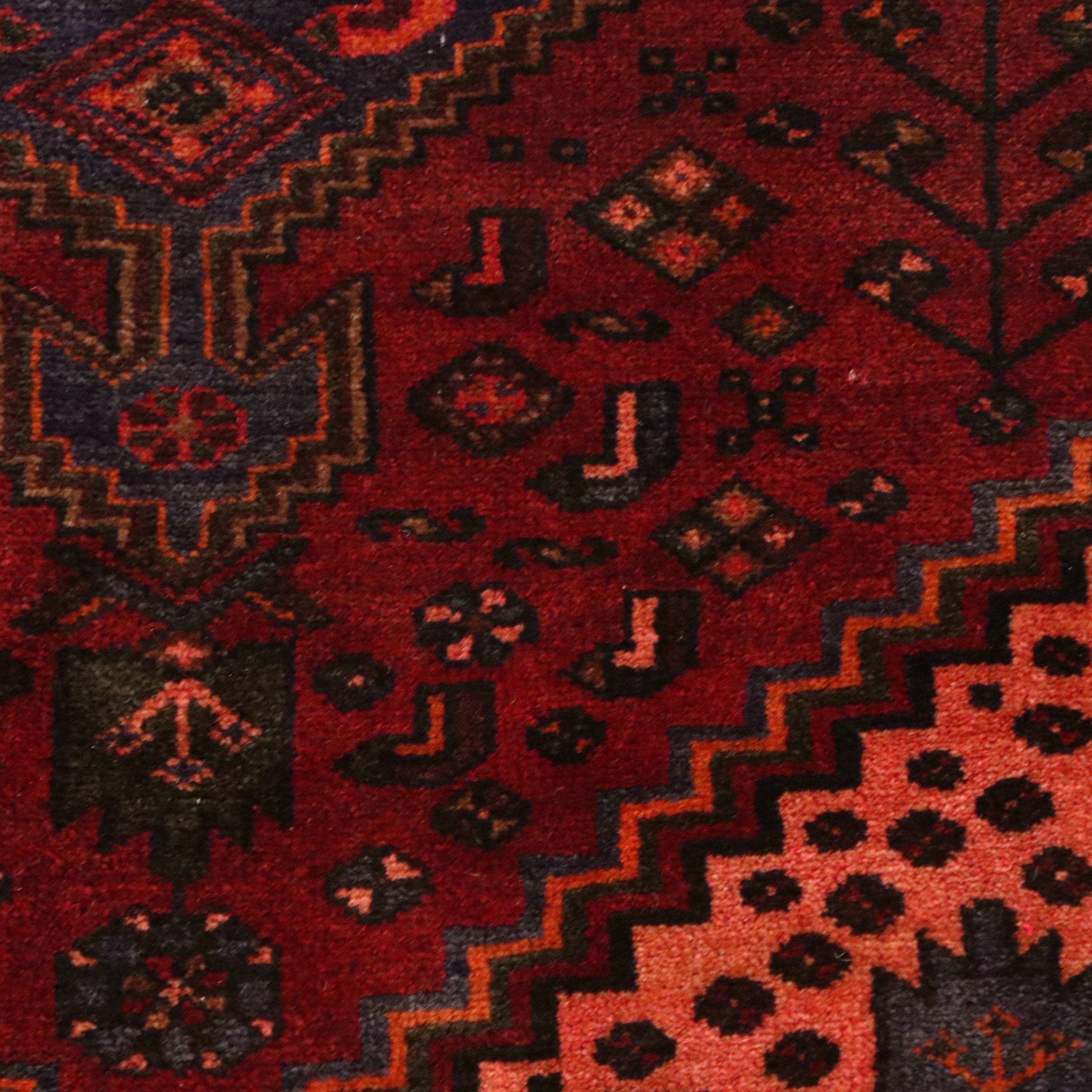 4'4 x 7'10 Hand-Knotted Persian Hamadan Area Rug