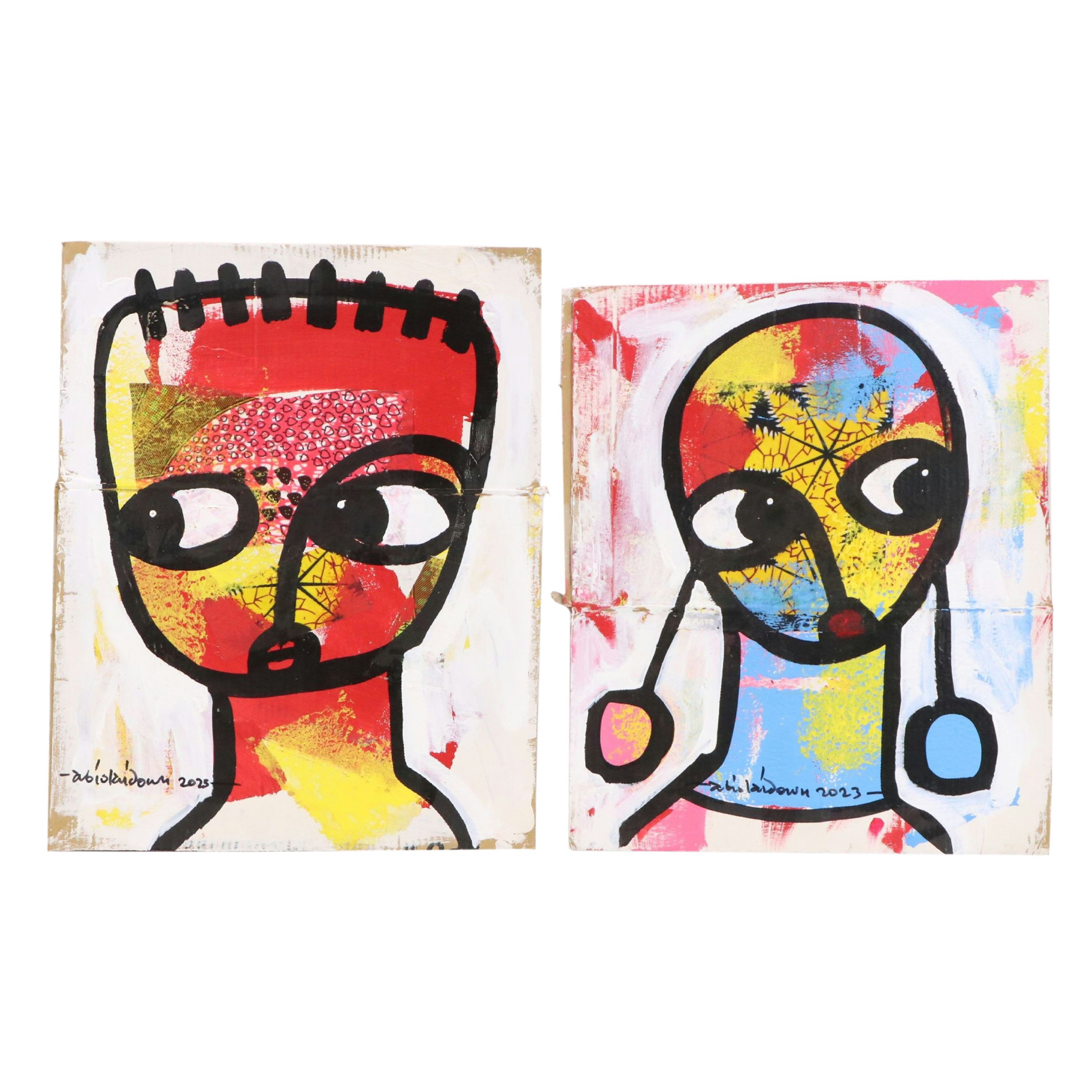 Abiola Idowu Acrylic Paintings "Happiness is Free" and More, 2023