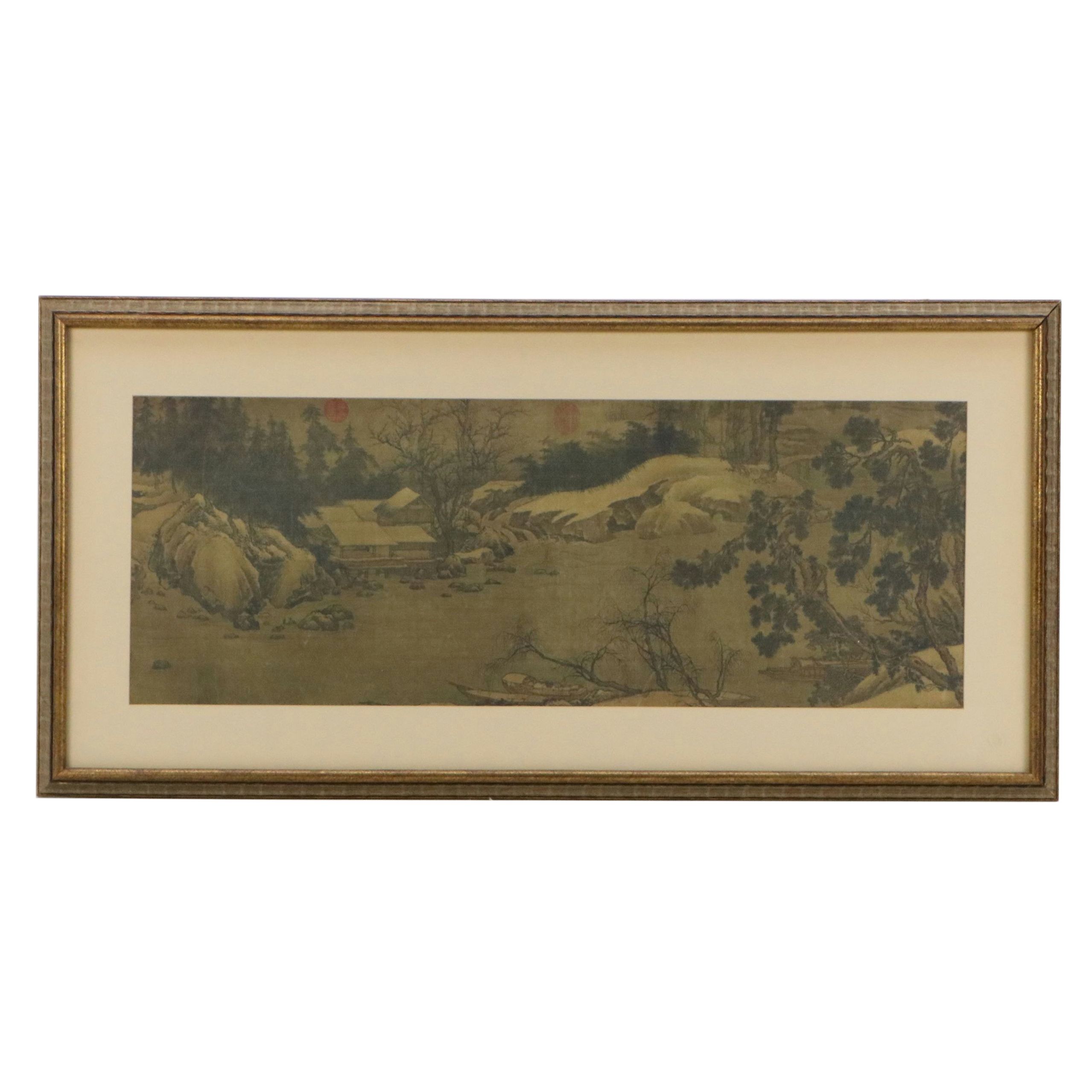 Collotype of Chinese Scroll Painting "Streams and Hills Under Fresh Snow"