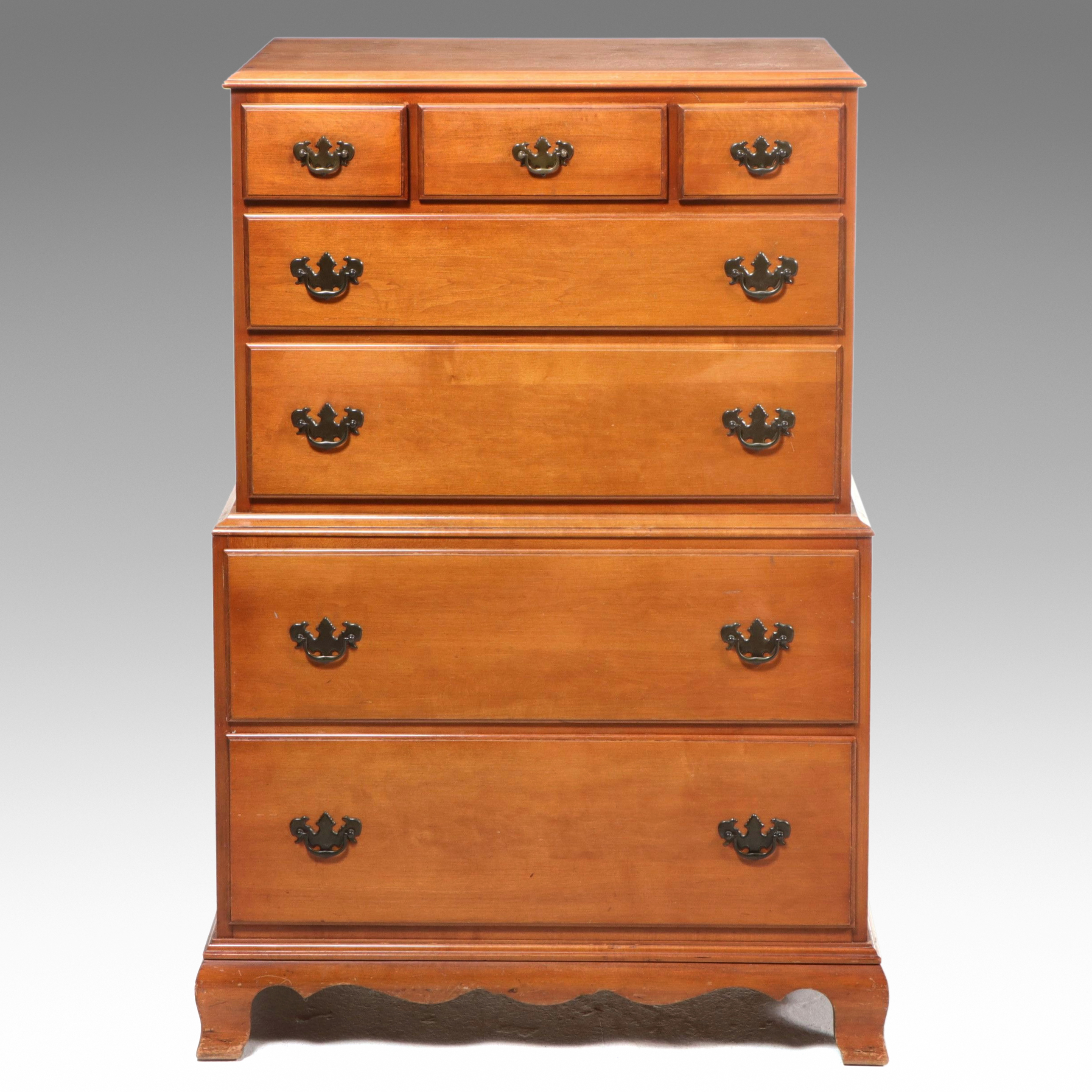 Colonial Revival Style Maple Chest-on-Chest, Mid-20th Century