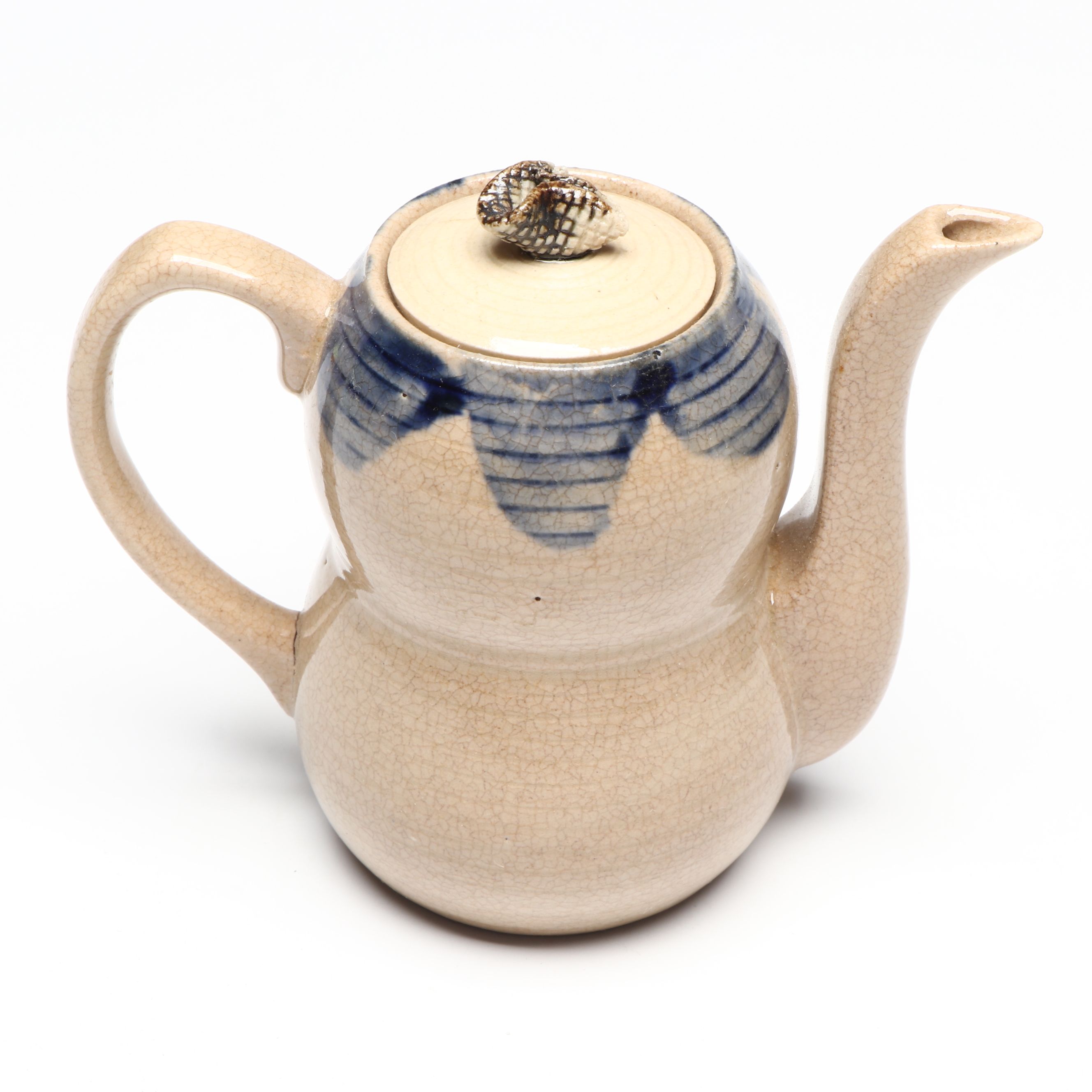 Japanese Oribe Ware Teapot and Other Footed Tray, Tea Pots and Cups