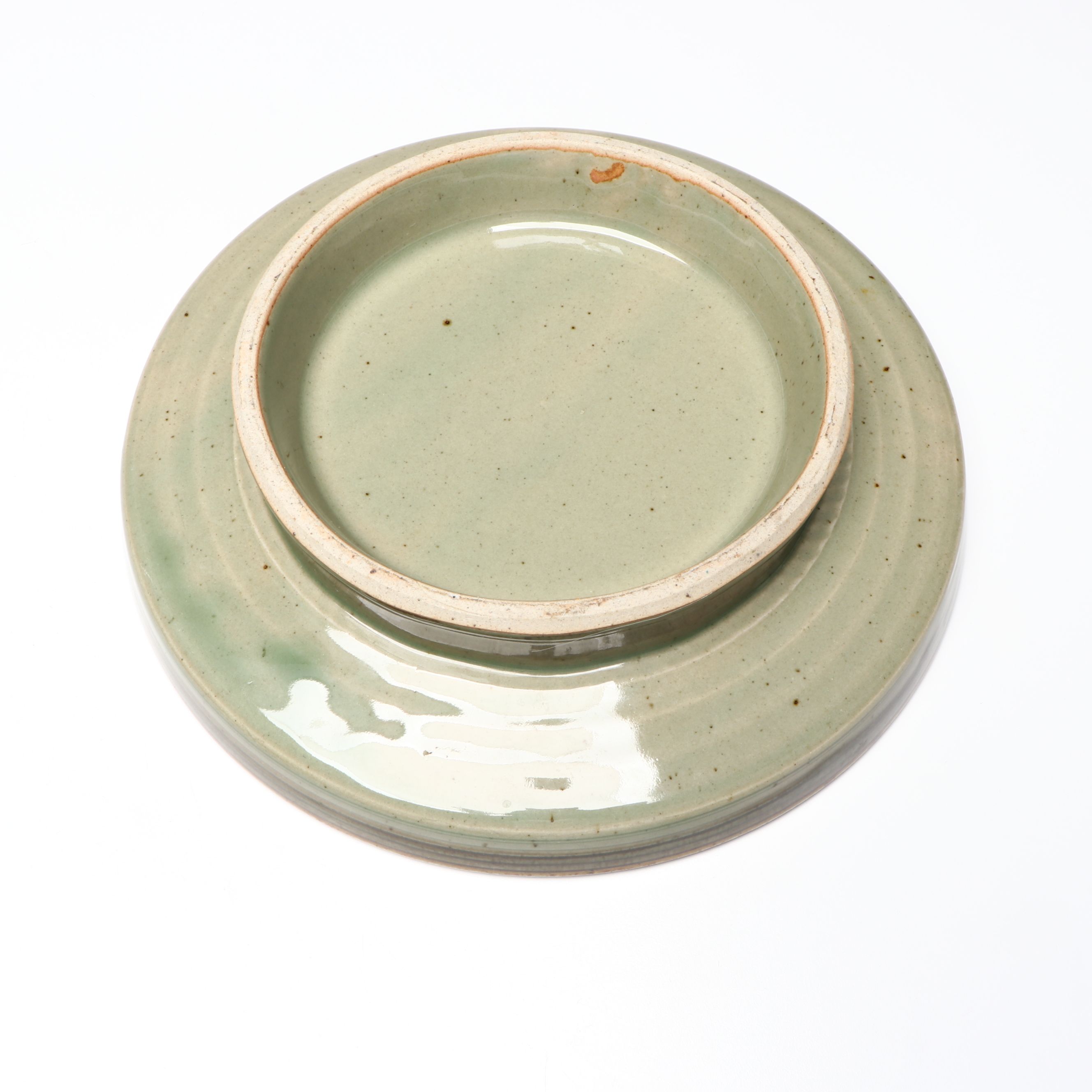 Japanese Oribe Ware Teapot and Other Footed Tray, Tea Pots and Cups