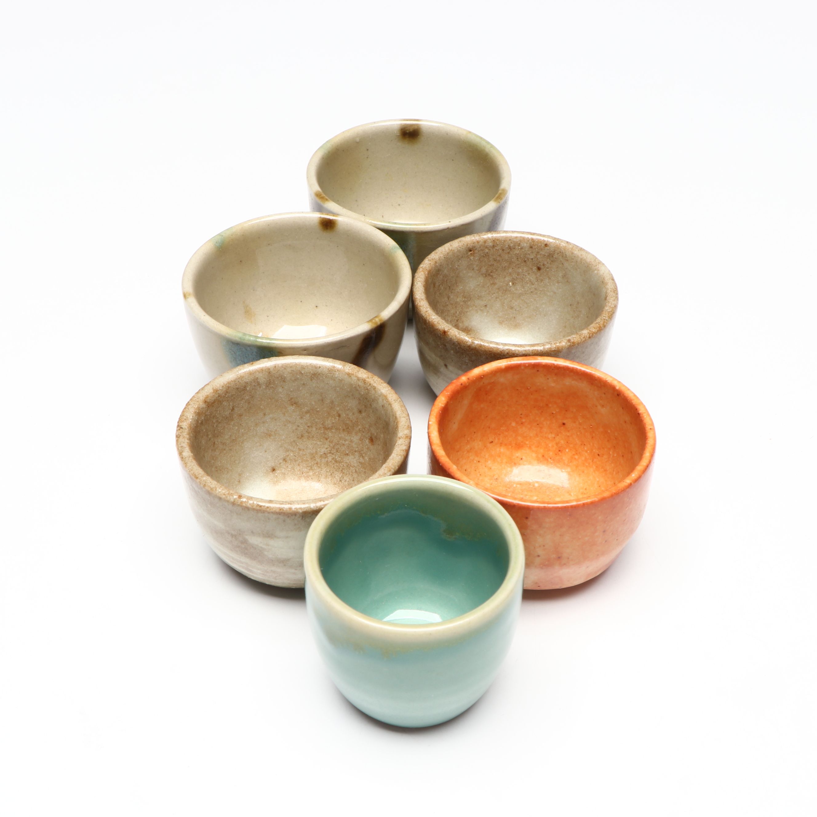 Japanese Oribe Ware Teapot and Other Footed Tray, Tea Pots and Cups