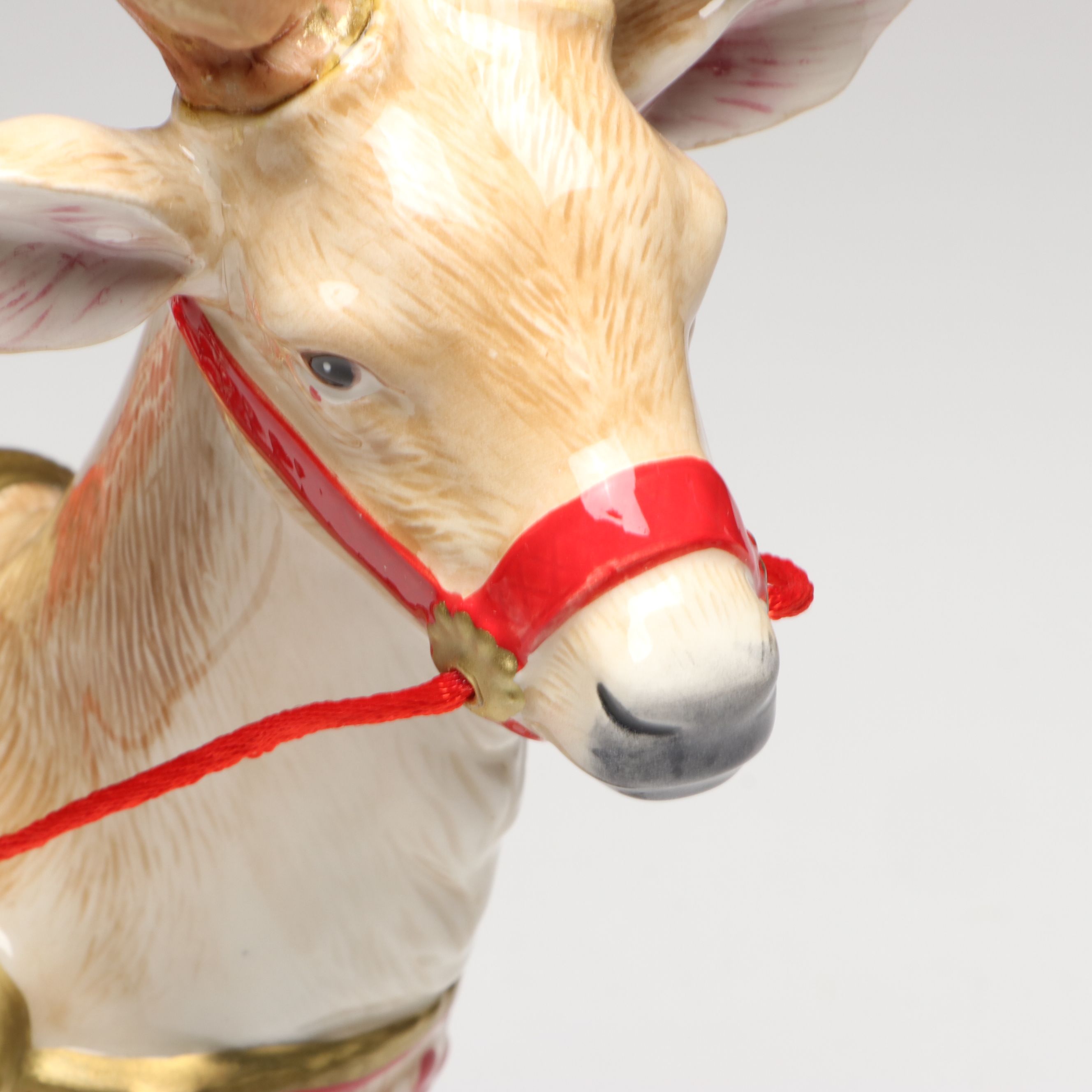 Fitz & Floyd "Town & Country" Ceramic Christmas Reindeer Figurine