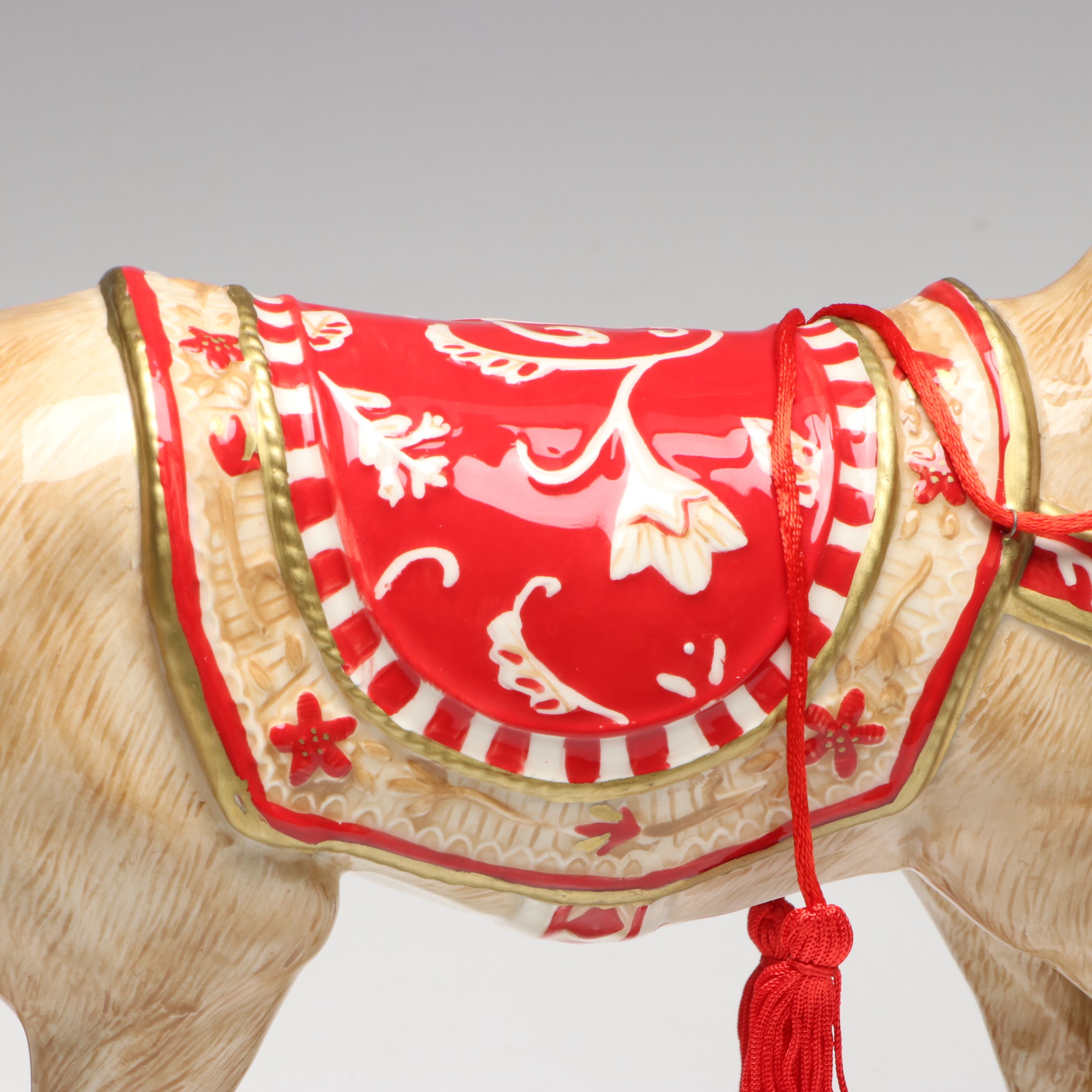 Fitz & Floyd "Town & Country" Ceramic Christmas Reindeer Figurine