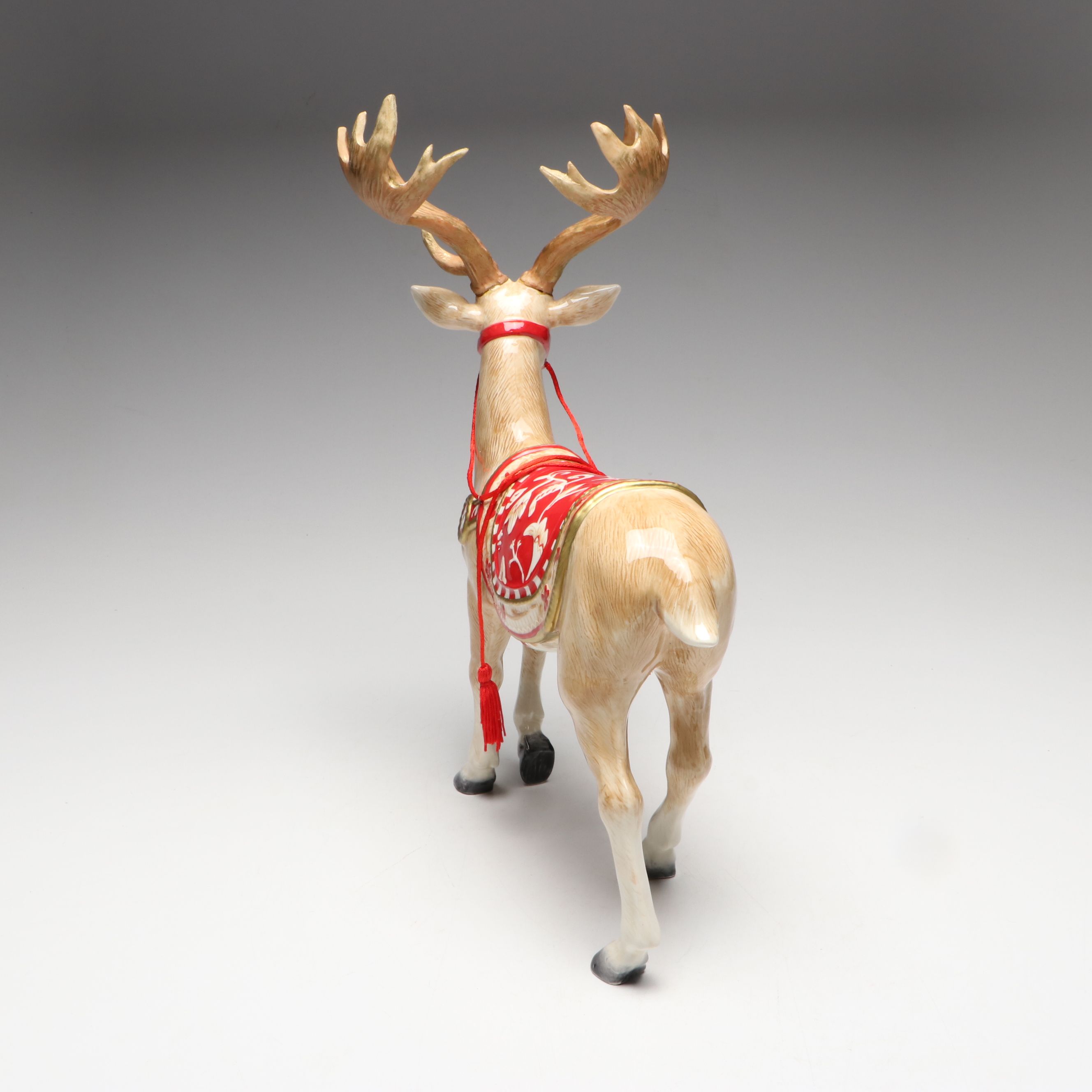 Fitz & Floyd "Town & Country" Ceramic Christmas Reindeer Figurine