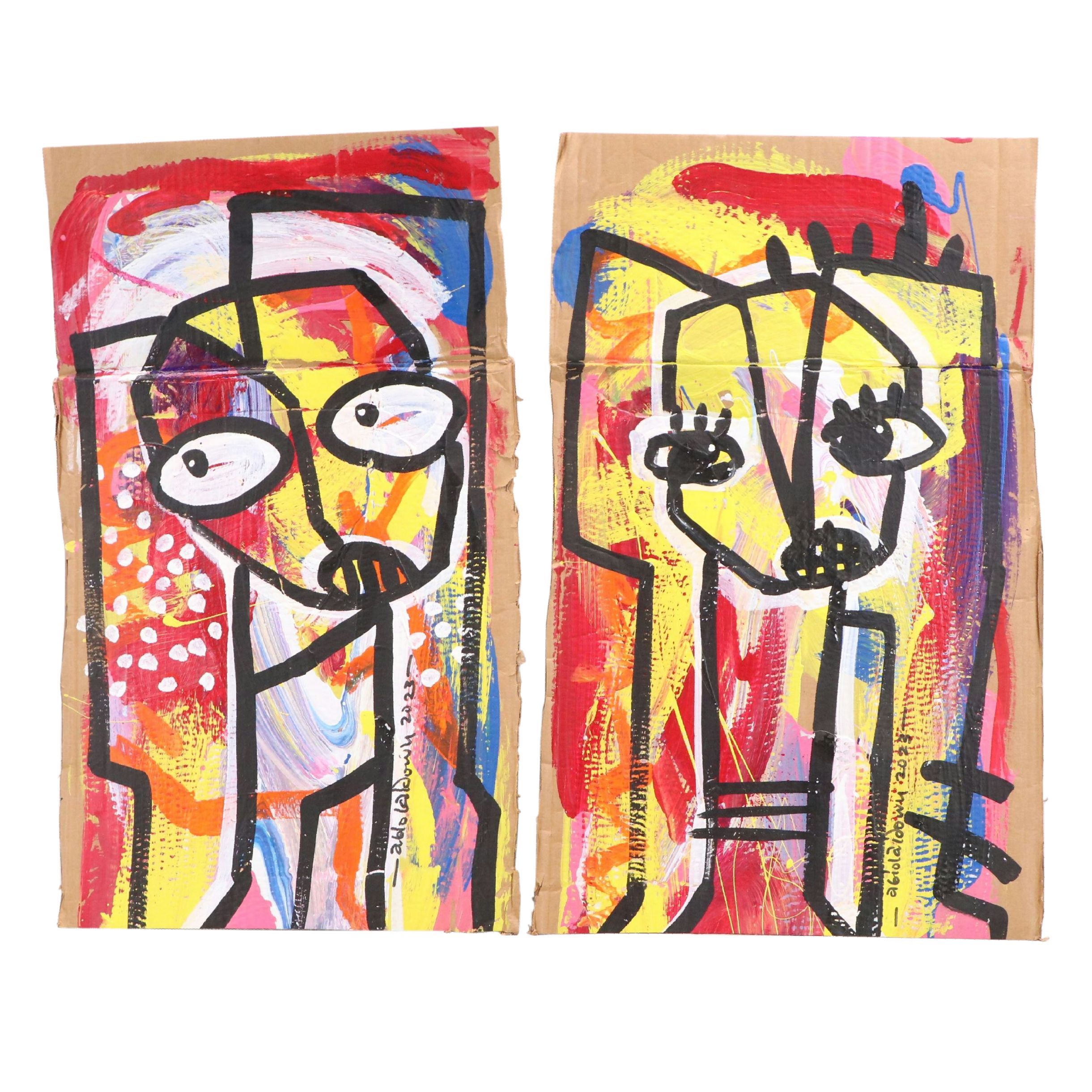 Abiola Idowu Acrylic Paintings "Human" and More, 2023