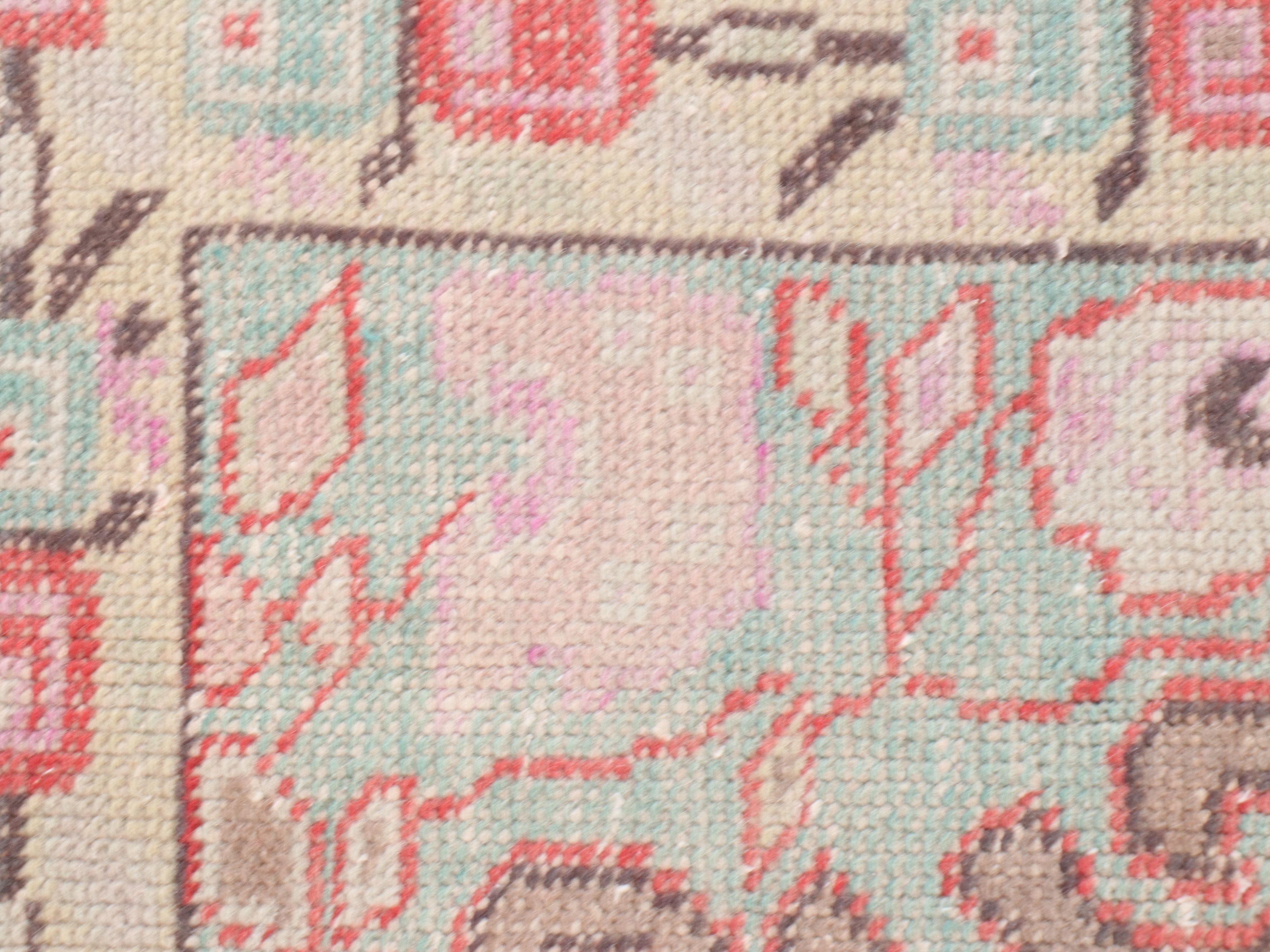 4'4 x 7'3 Hand-Knotted Turkish Anatolian Area Rug