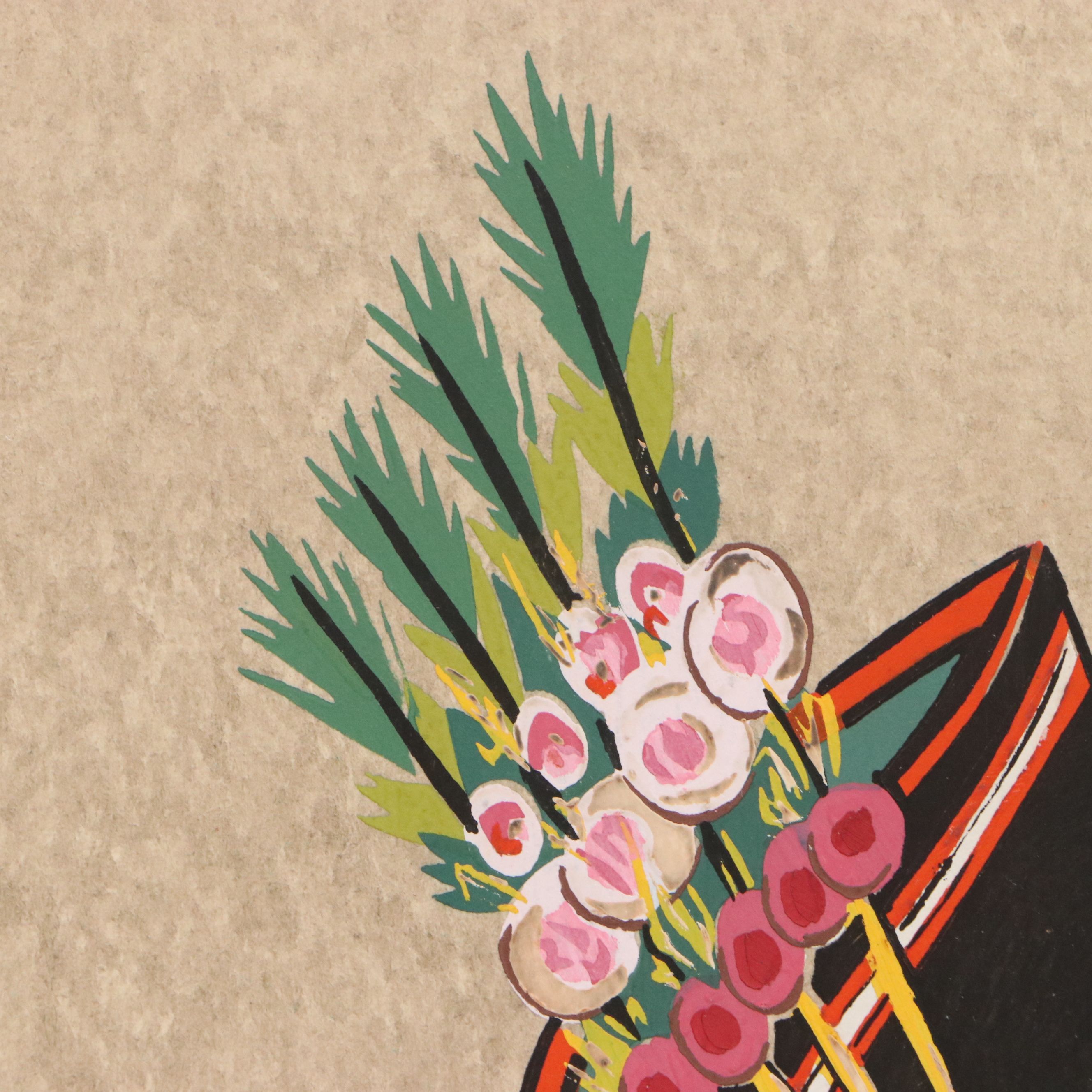 Zofia Stryjeńska Gouache Pochoir from "Polish Peasants Costumes," 1939